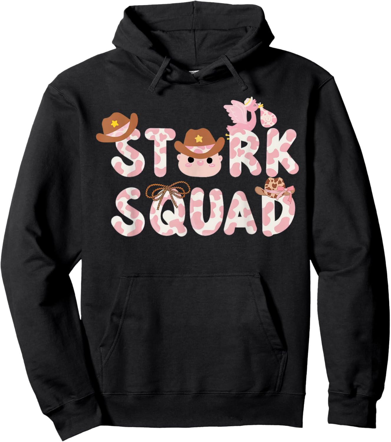 Western Labor And Delivery Nurse Stork Squad Nurse Week Hoodie - Hoodie | Black