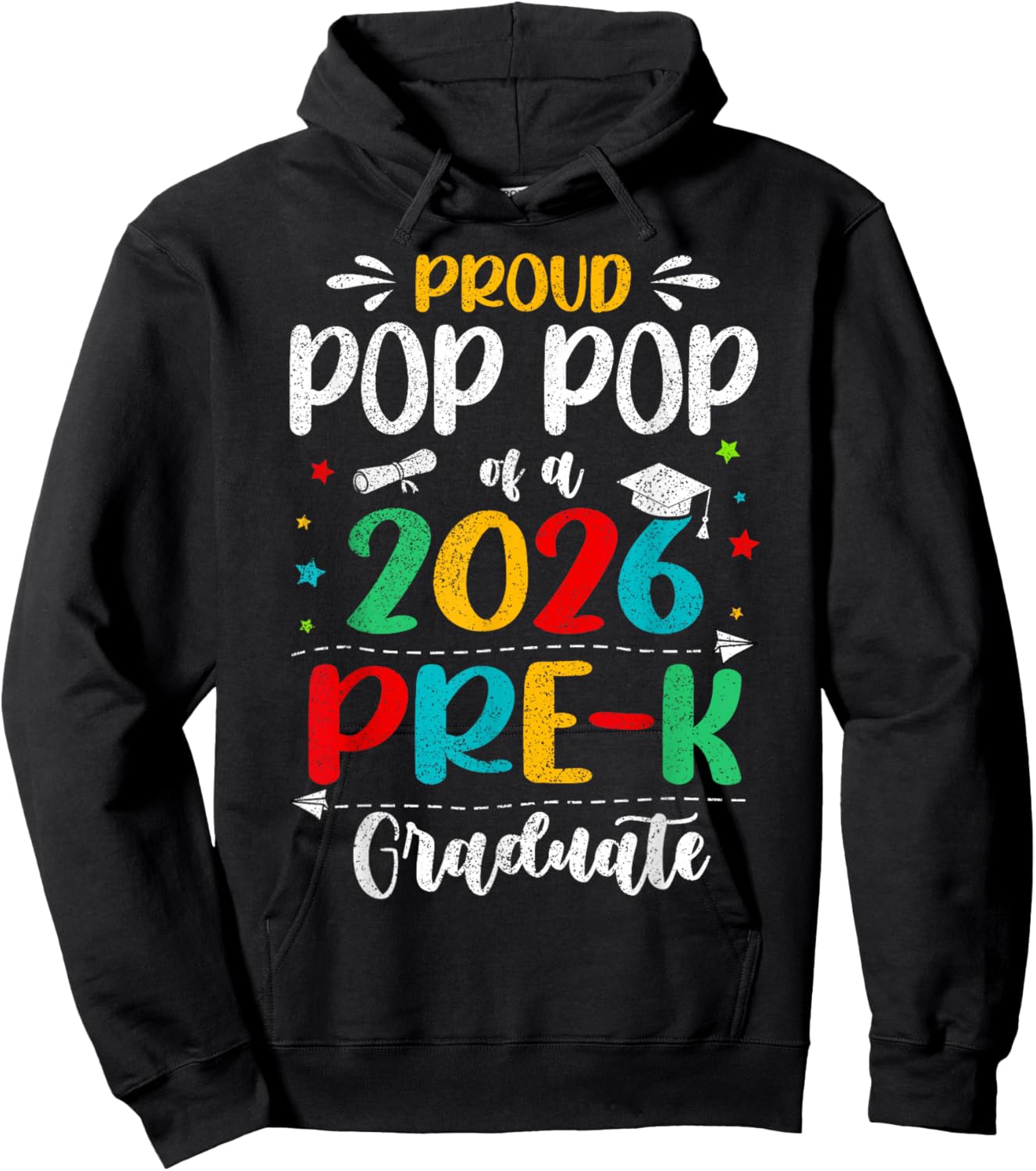 Proud Pop Pop of A 2026 Pre K Graduate Boy Girl Kids Hoodie - Hoodie | Black
