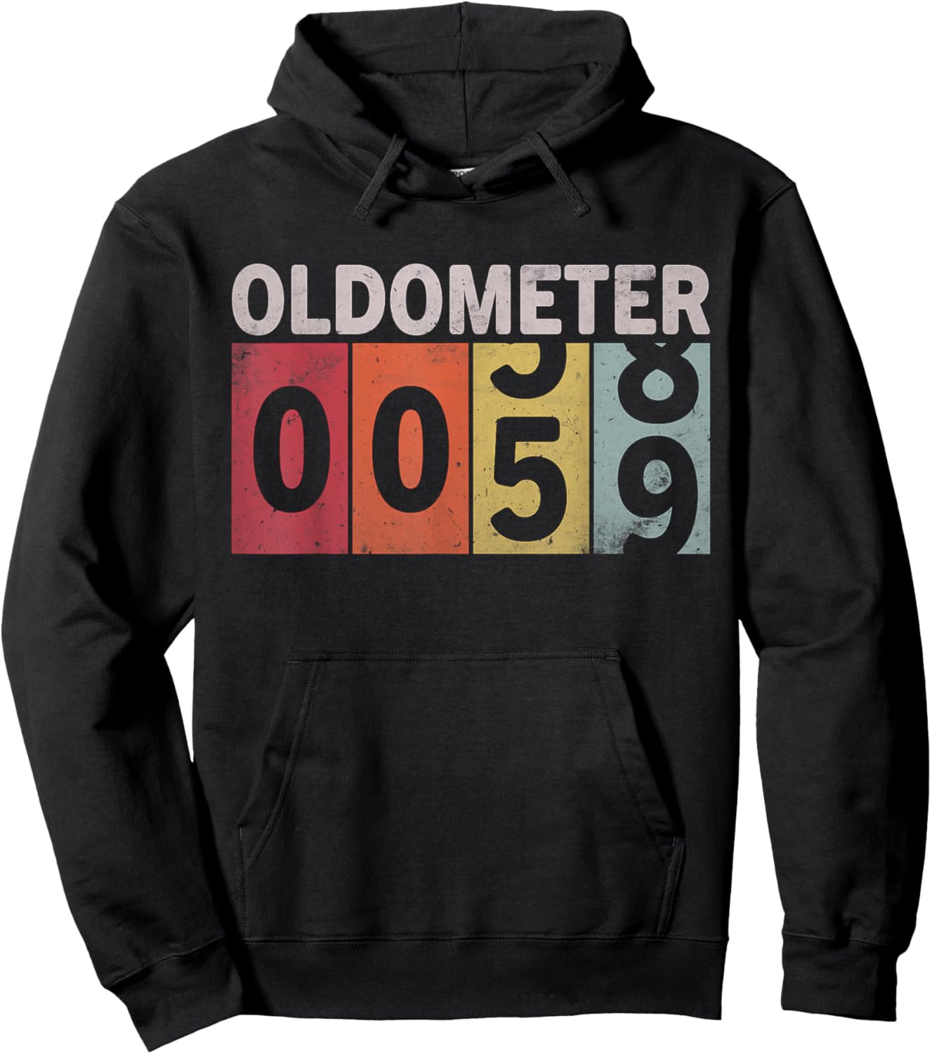 Oldometer 58-59 Funny 59 Years Old Birthday Hoodie - Hoodie | Black