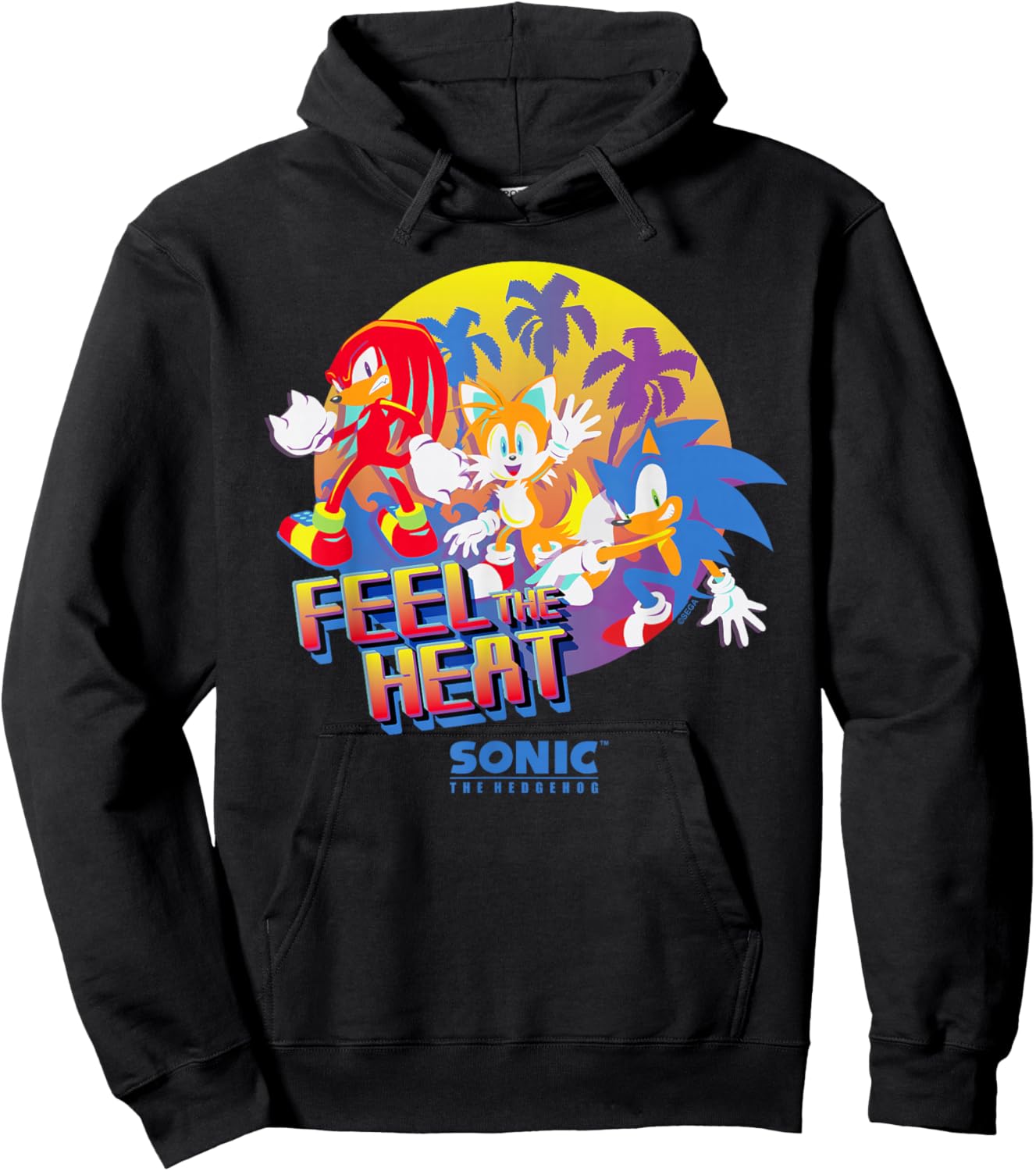 Sonic The Hedgehog - Feel The Heat Sonic, Tails, Knuckles Hoodie - Hoodie | Black