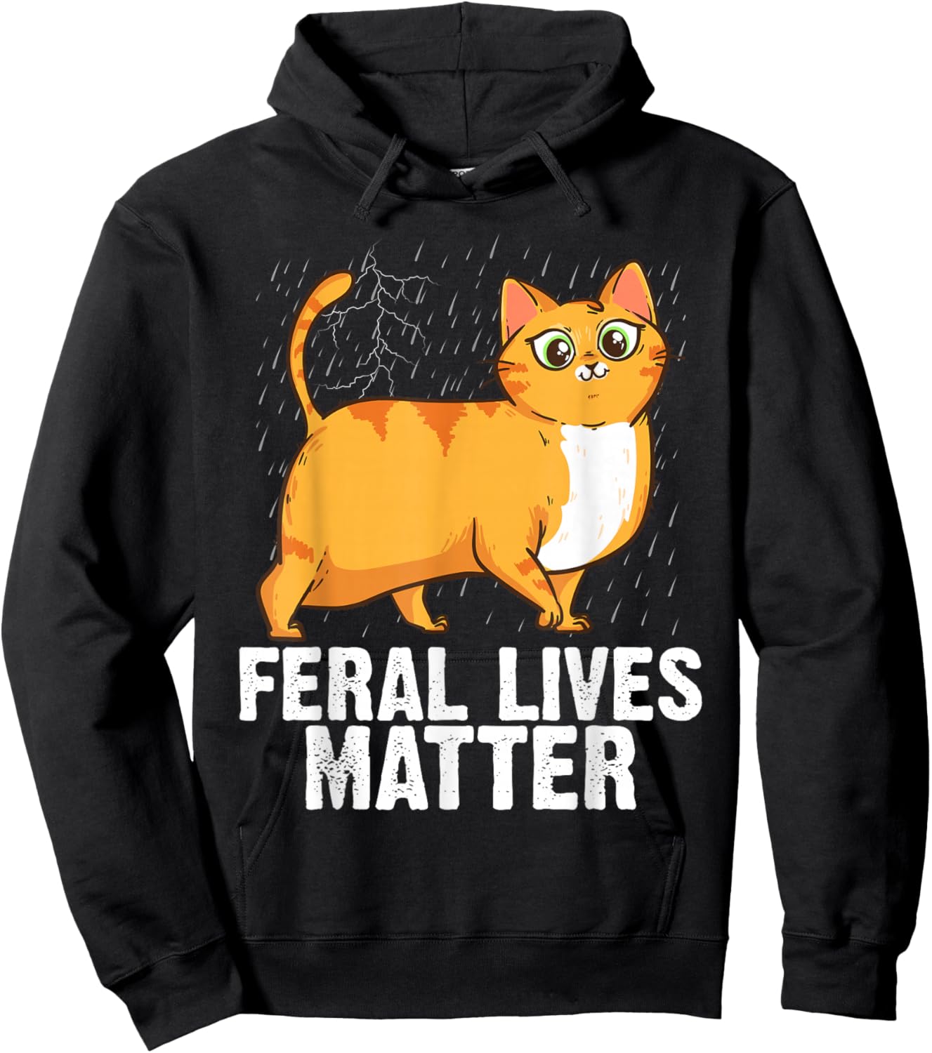 Cat Rescue Feral Lives Matter Cat Rescuer Cat Adoption Hoodie - Hoodie | Black