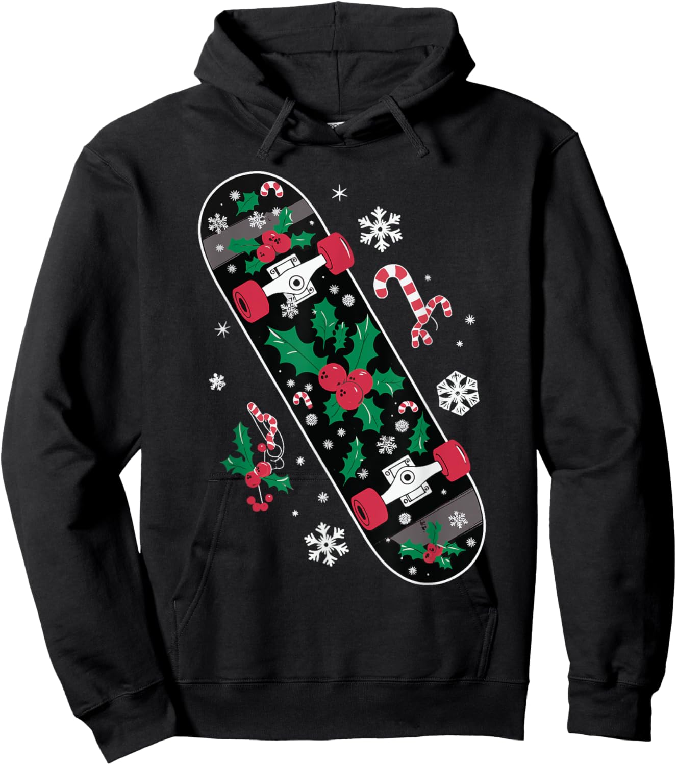 Skateboard Christmas Hoodie - Hoodie | Black