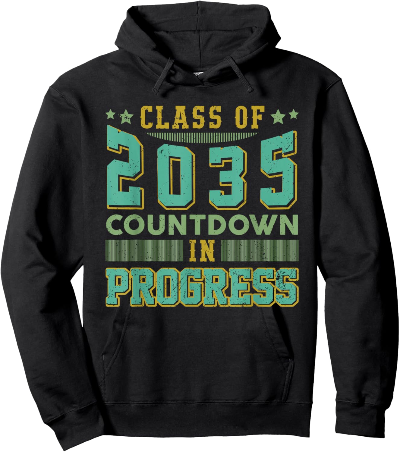 Class of 2035 Countdown in Progress Fun Back to School Retro Hoodie - Hoodie | Black