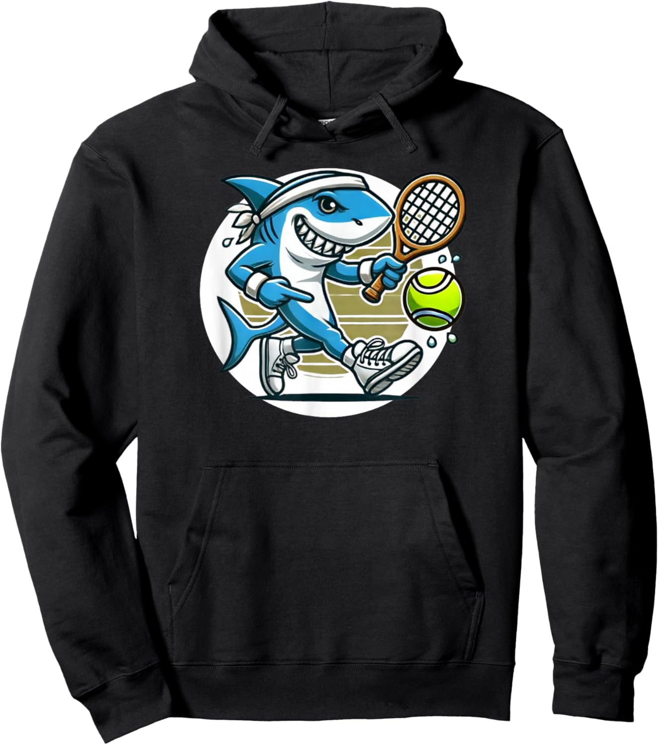Tennis Skark Playing Tennis Hoodie - Hoodie | Black