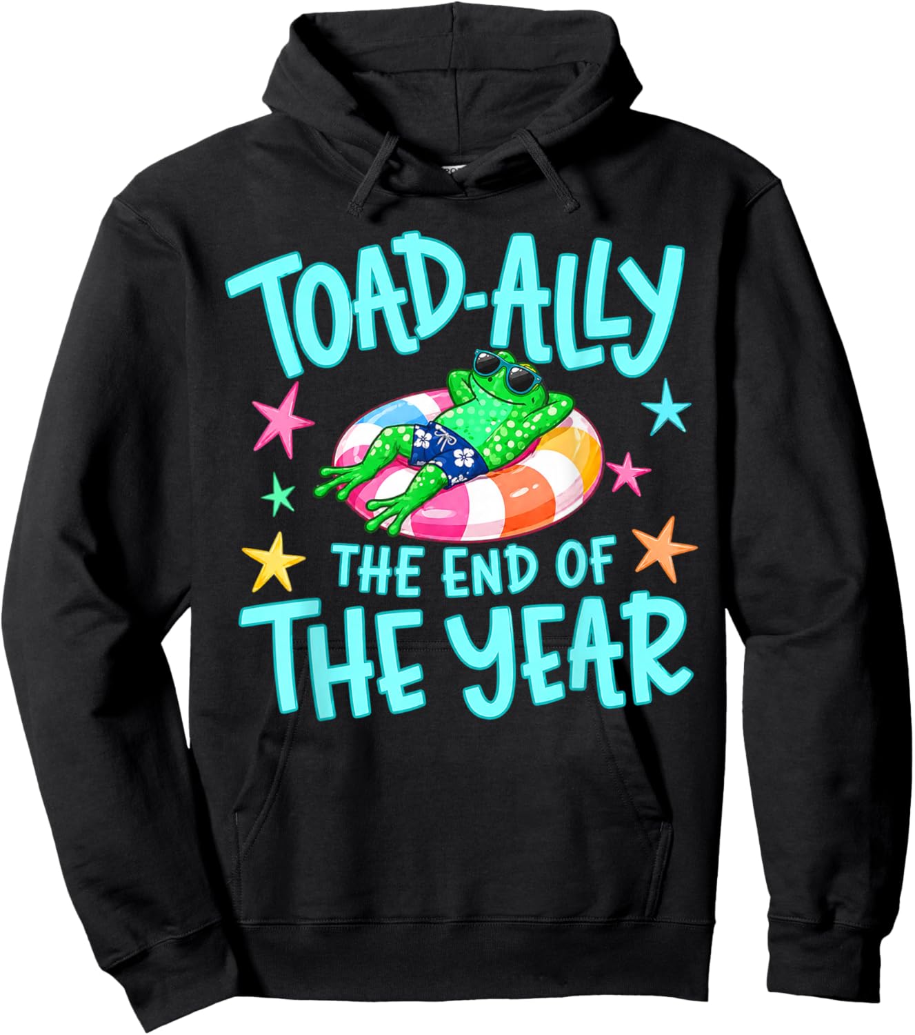 Toad Ally Frog Teacher The End of Year Last Day of School Hoodie - Hoodie | Black