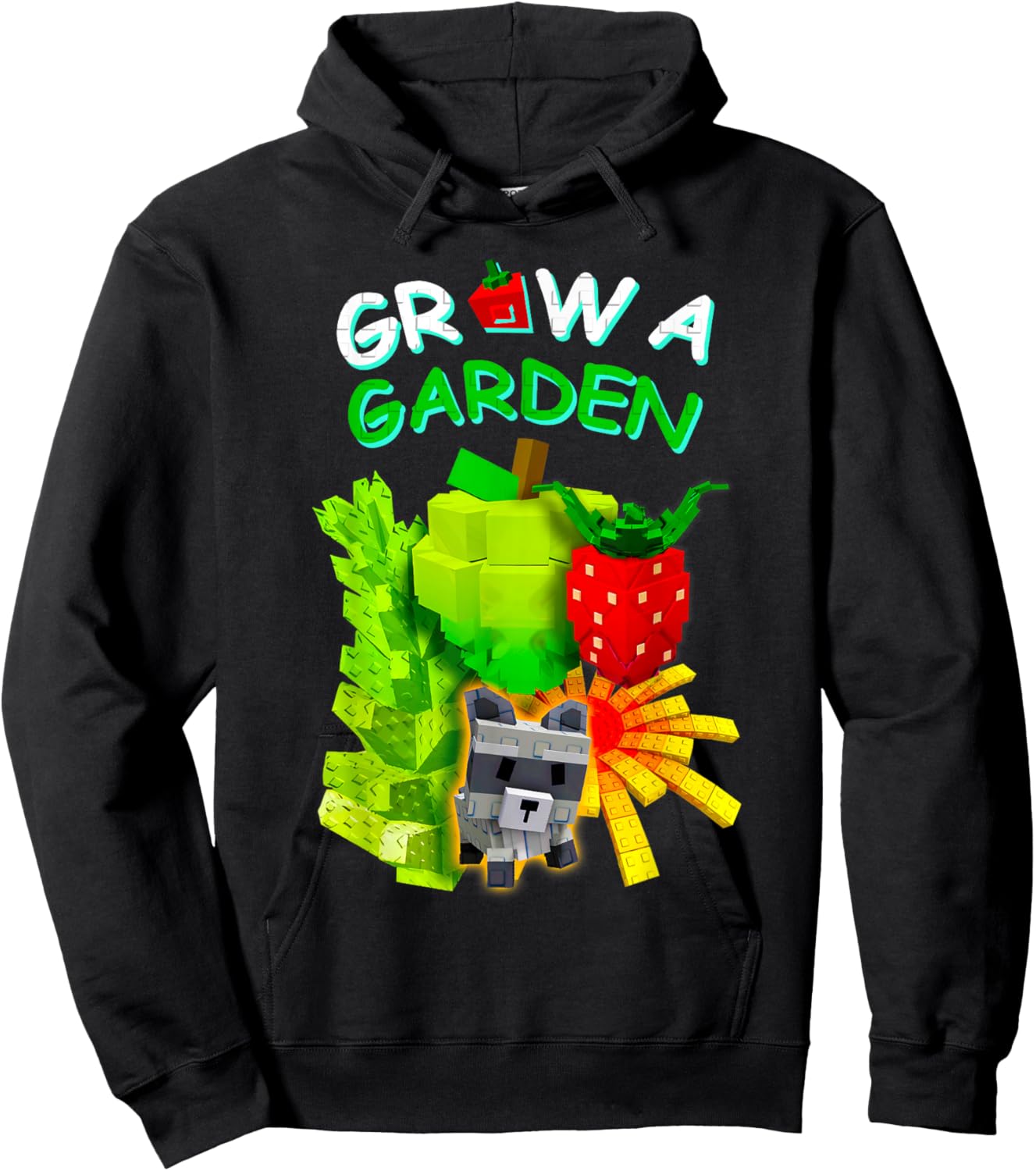 Grow A Garden Sugar Apple Romanesco Elder Strawberry Gamer Hoodie - Hoodie | Black