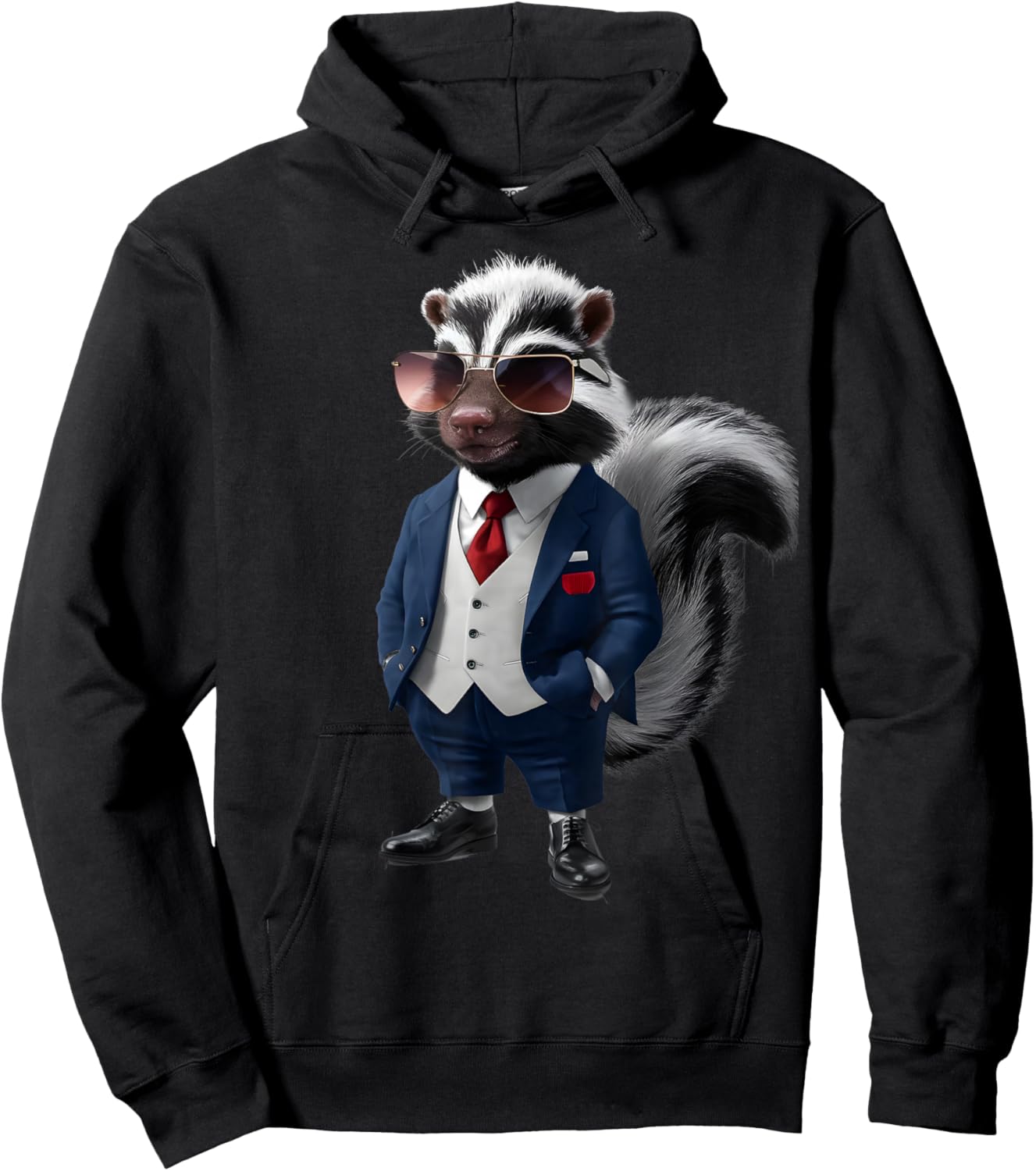 Skunk Men's Women's Skunk in Suit Skunk Hoodie - Hoodie | Black