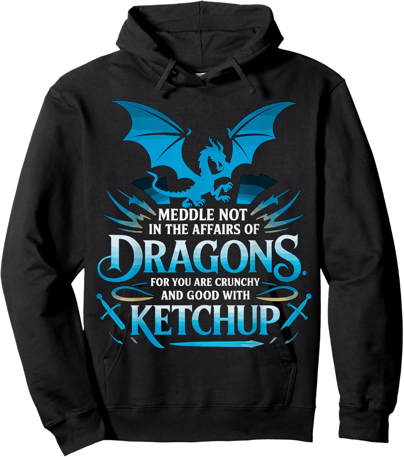 Dragon Affairs Ketchup Funny Fantasy Warrior Hoodie - Hoodie | Black