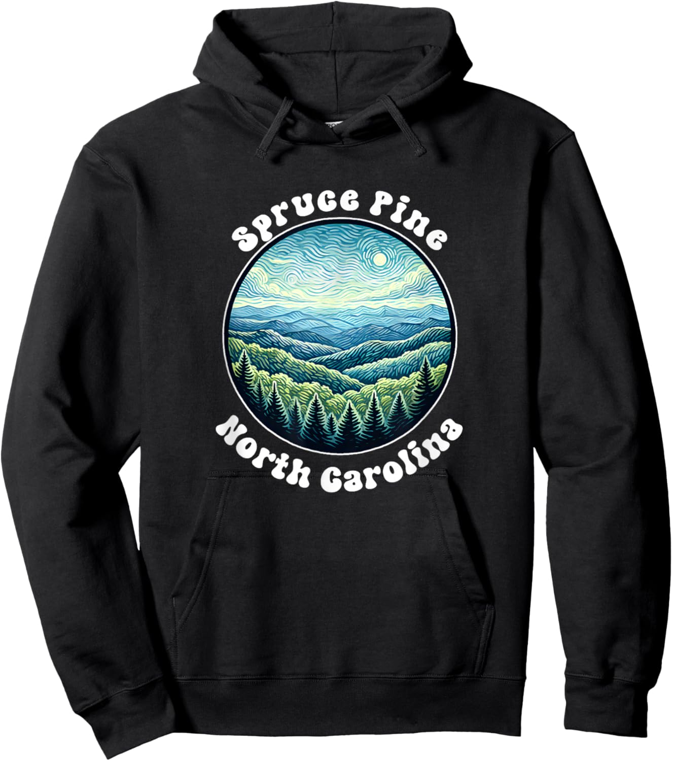 Spruce Pine North Carolina Mountain Forest Vacation Souvenir Hoodie - Hoodie | Black