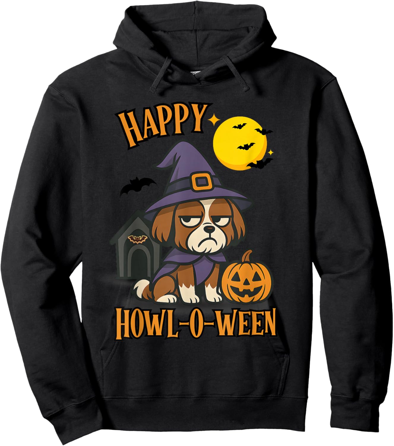 Happy Howloween Shih Tzu Side Eye Funny Dog Shirt Hoodie - Hoodie | Black