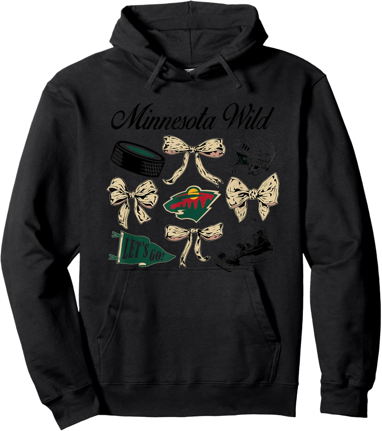 Minnesota Wild Bows White NHL Officially Licensed Hoodie - Hoodie | Black