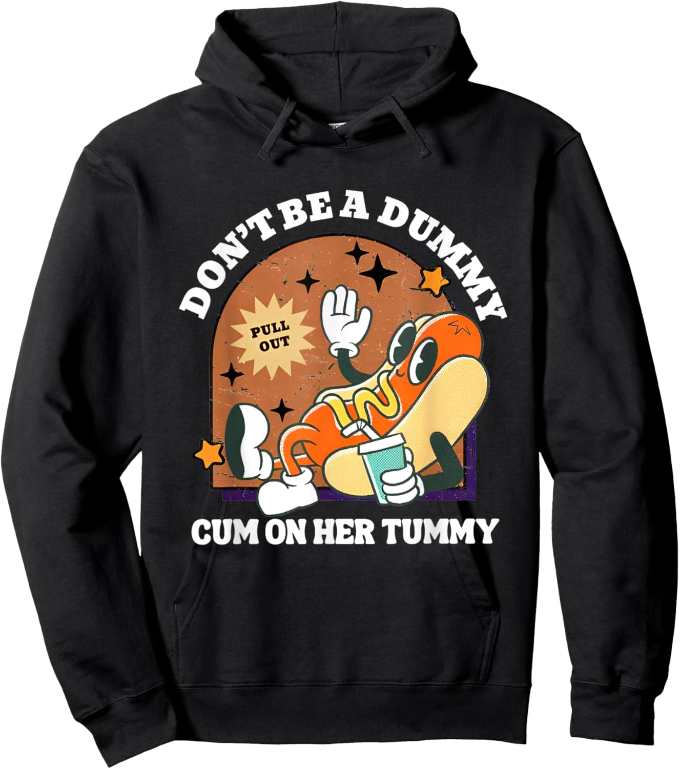 Don't Be A Dummy Cum On Her Tummy Hoodie - Hoodie | Black