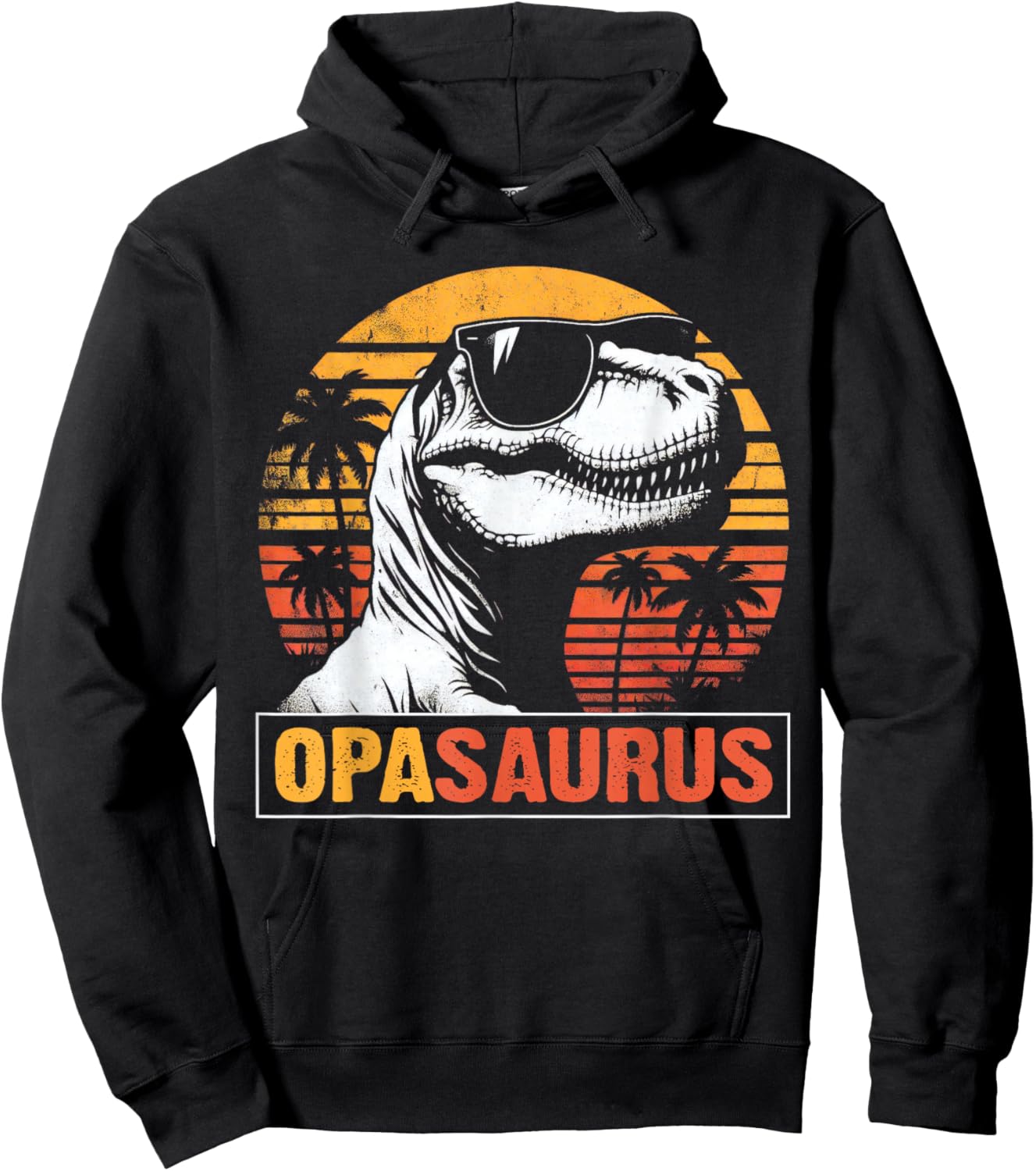 Opasaurus Funny T rex Dinosaur Opa Vintage Fathers Day Hoodie - Hoodie | Black