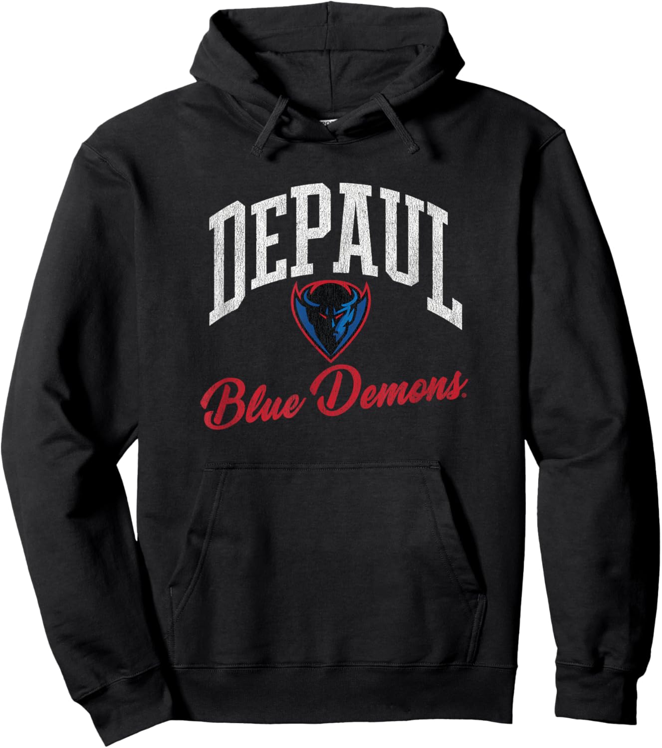 DePaul University Blue Demons Archover Script Hoodie - Hoodie | Black