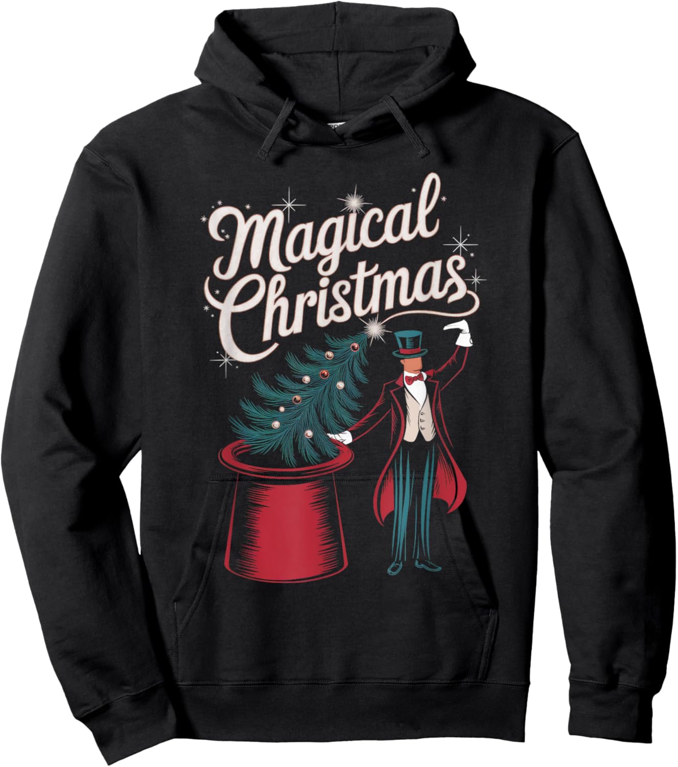 Magical Christmas Funny Xmas Holiday Celebration Magic Tree Hoodie - Hoodie | Black