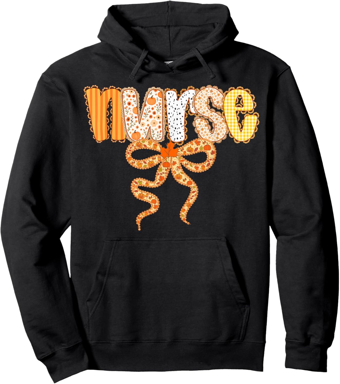 Thankful Nurse Fall Stethoscope Thanksgiving Nurse Women Hoodie - Hoodie | Black