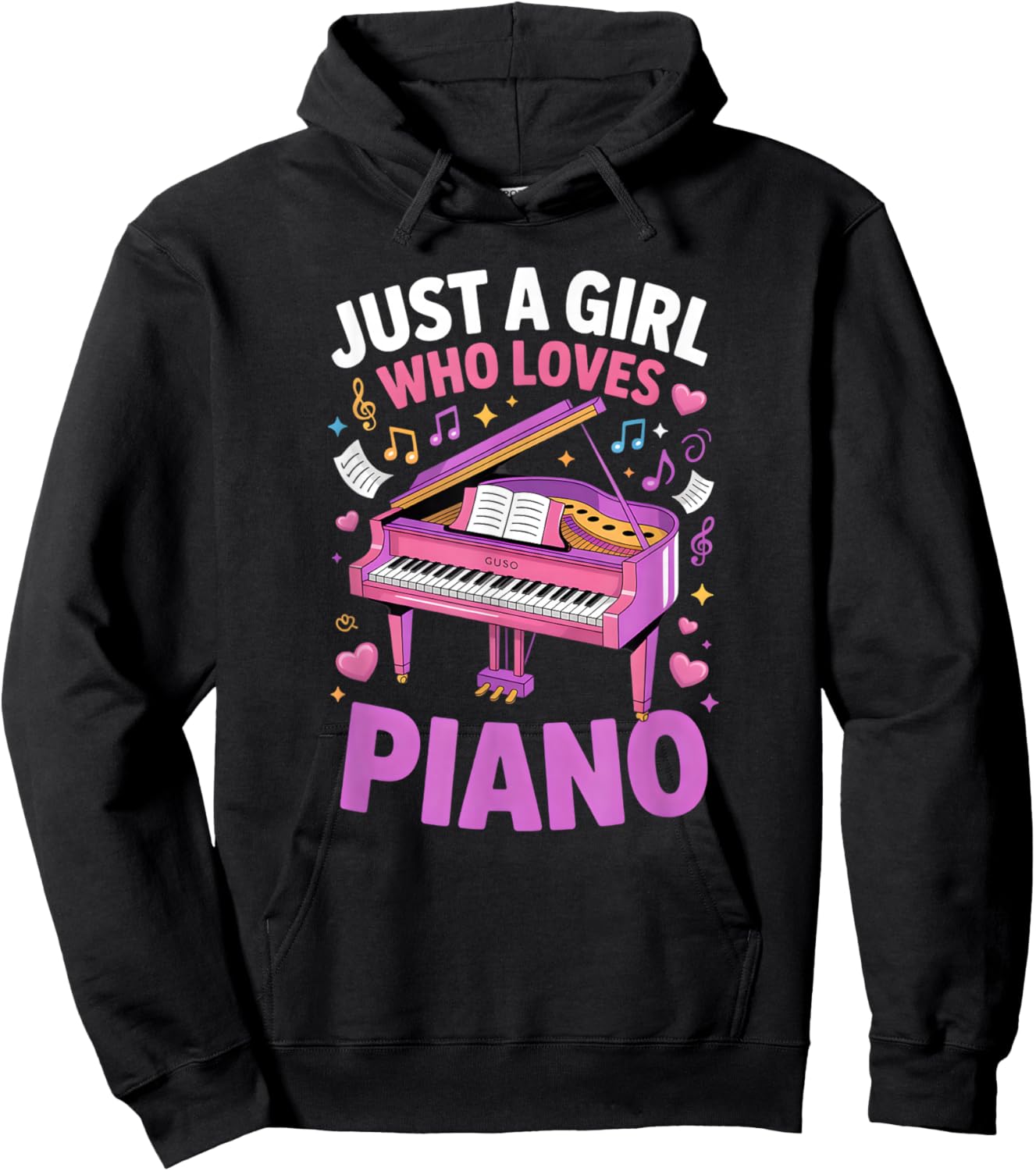 Girls Piano Hoodie - Hoodie | Black