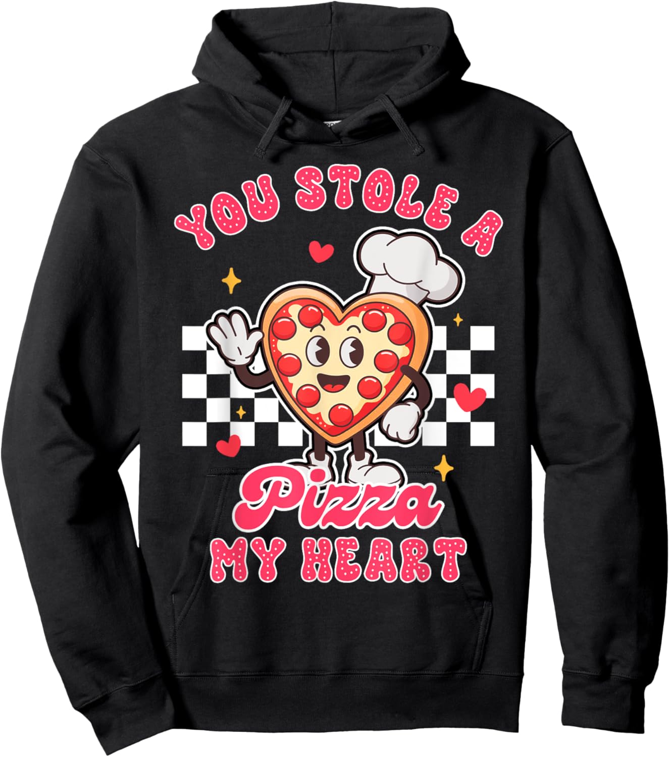 Pizza Lover Valentine’s Day You Stole A Pizza That My Heart Hoodie - Hoodie | Black