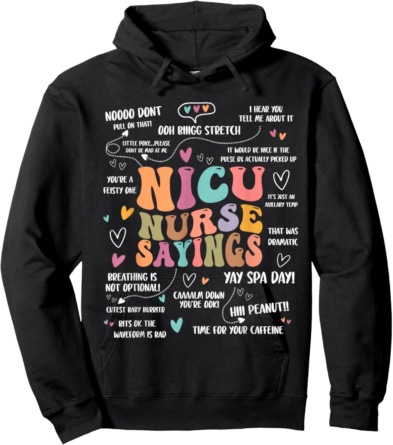 NICU Nurse Sayings Nursing Student Nicu RN Hoodie - Hoodie | Black