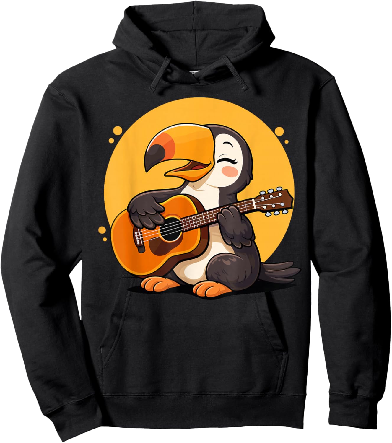 Toucan Playing Guitar Graphic Toucan Boys Girls Guitar Lover Hoodie - Hoodie | Black