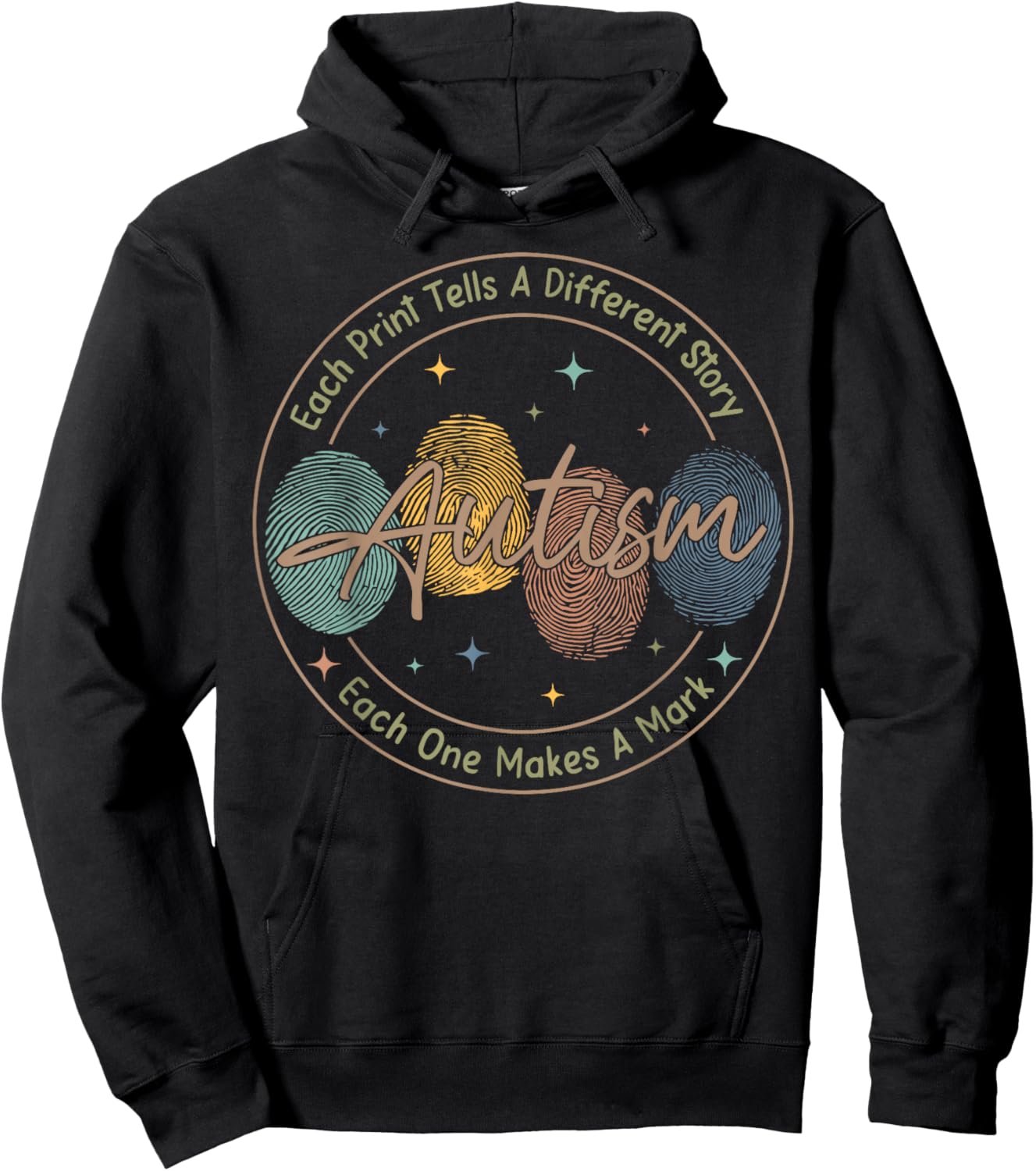 Fingerprint Autism Each Print Tells A Different Story Hoodie - Hoodie | Black