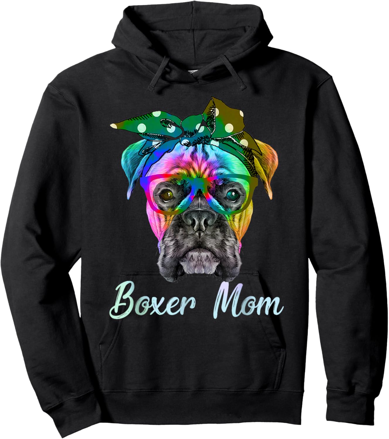 Boxer Mom Dogs Mothers Day Dog Lovers Gifts Tie Dye Women Hoodie - Hoodie | Black