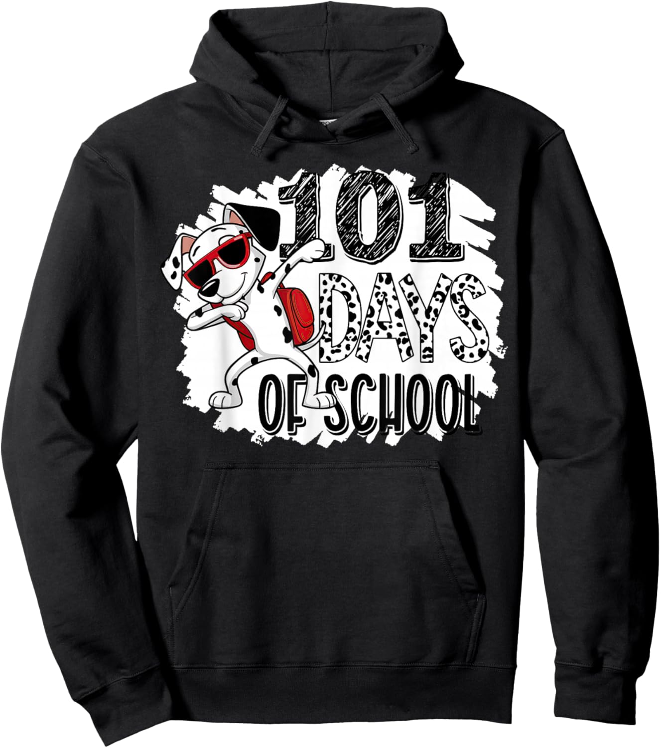 100 Days Of School Dabbing Dalmatian Dog 100th Day Of School Hoodie - Hoodie | Black