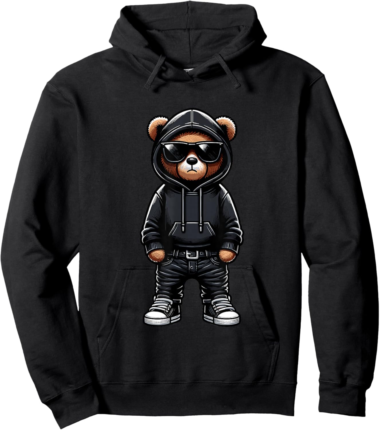 Teddy Bear Cool Bears Hip Hop Streetwear Graphic Colorful Hoodie - Hoodie | Black