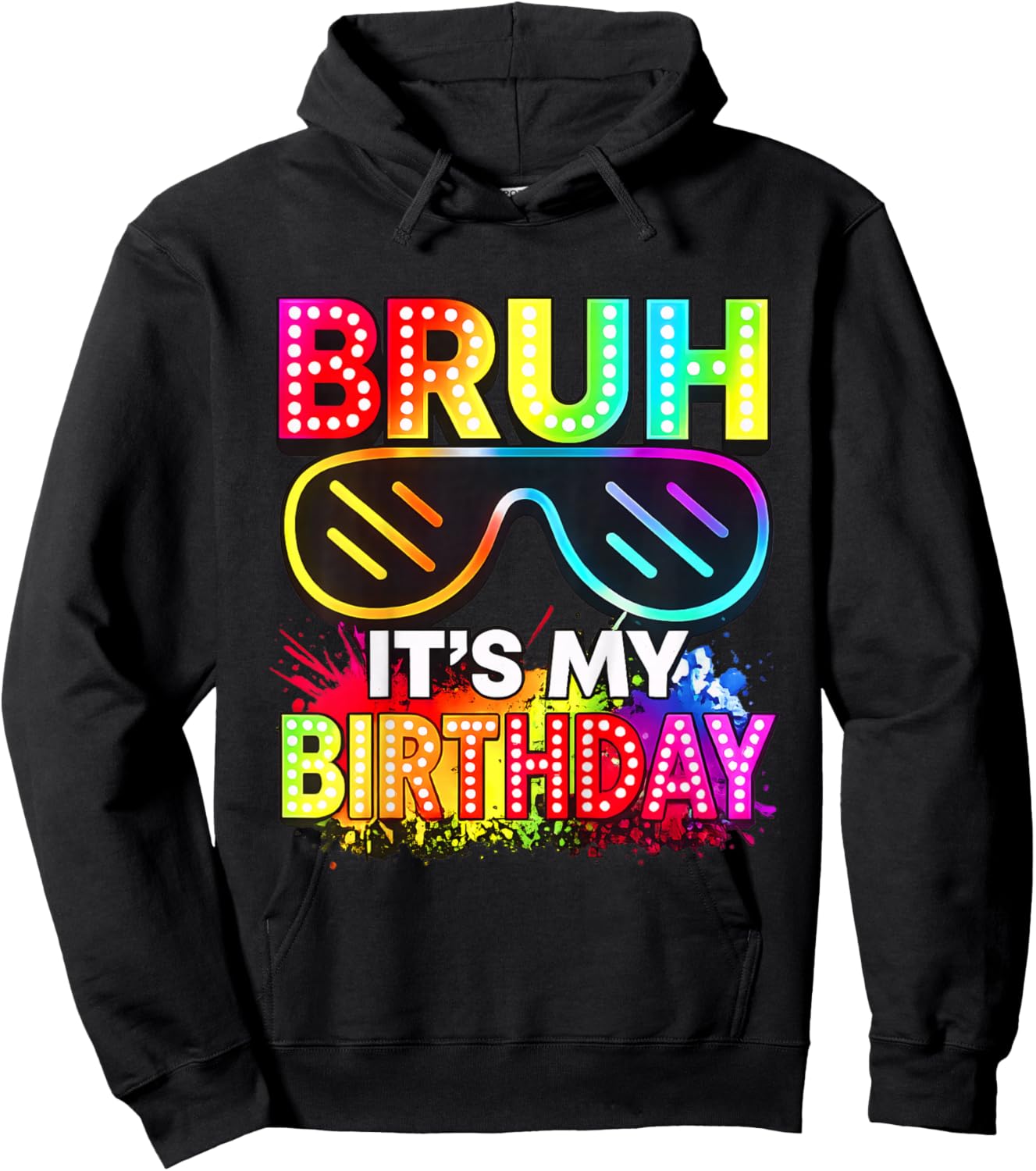 It's My Birthday Sunglasses Glowing Birthday Party Boy Girls Hoodie - Hoodie | Black