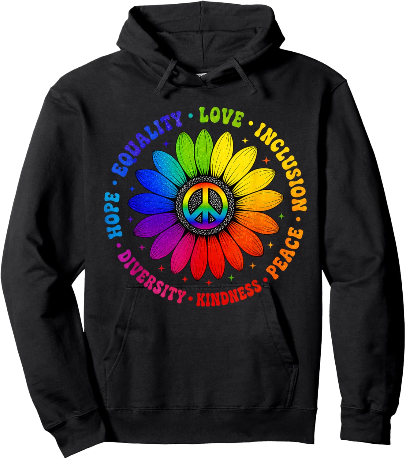 LGBTQ Kindness Peace Pansexual Bisexual Lesbian Gay Pride Hoodie - Hoodie | Black