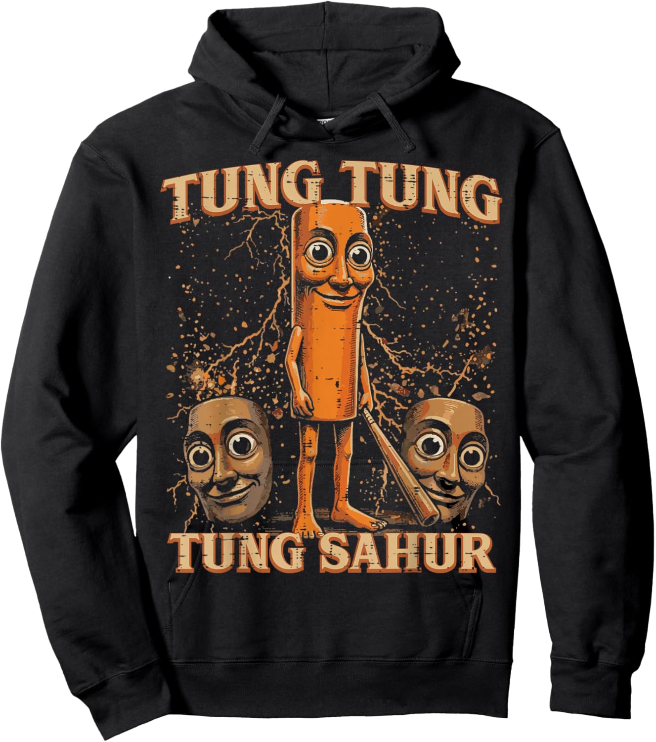 Tung Tung Tung Sahur Funny Meme Brainrot Boys Kids Youth Hoodie - Hoodie | Black