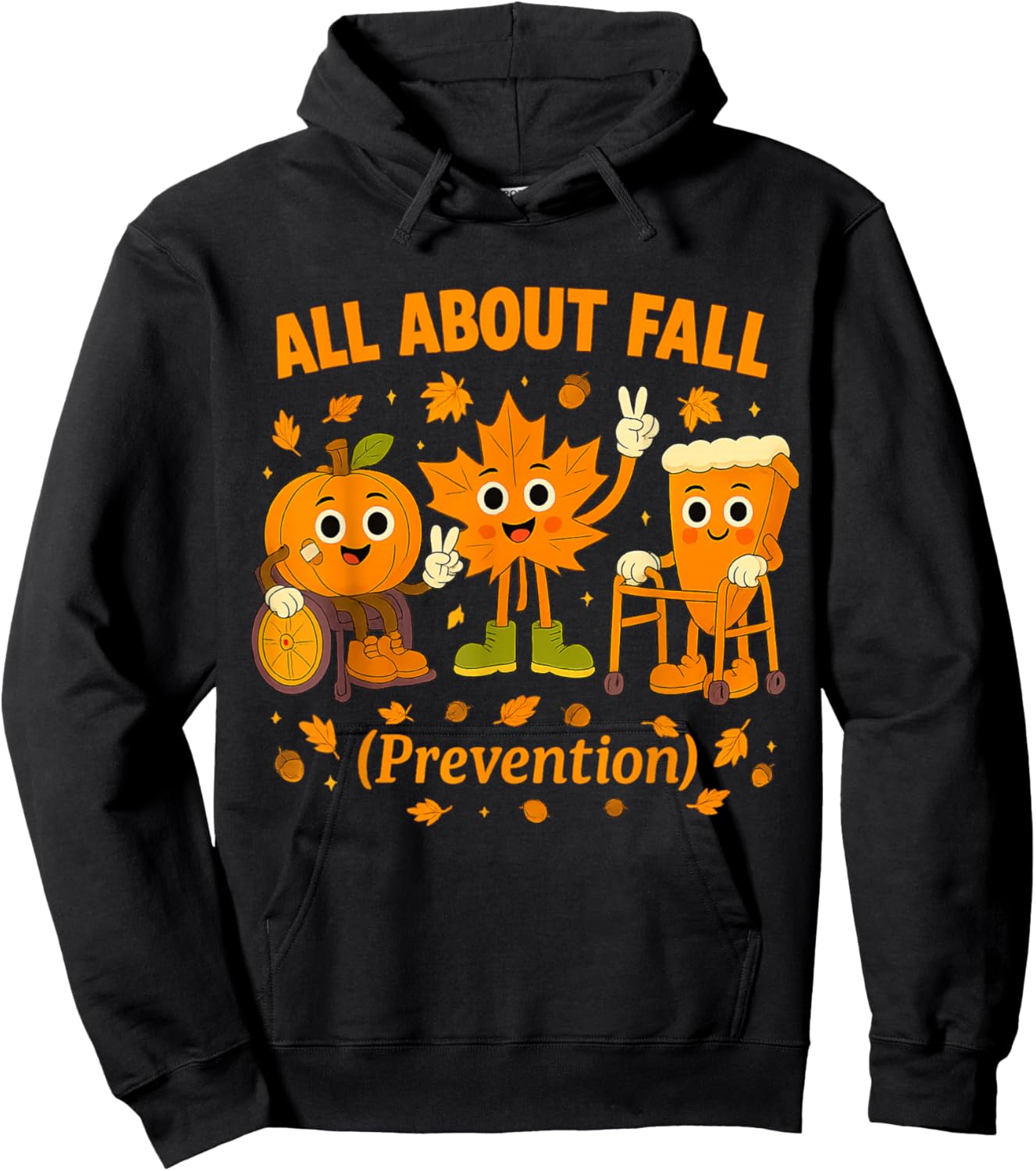 All About Fall Prevention Fun Halloween Design Nurse Hoodie - Hoodie | Black