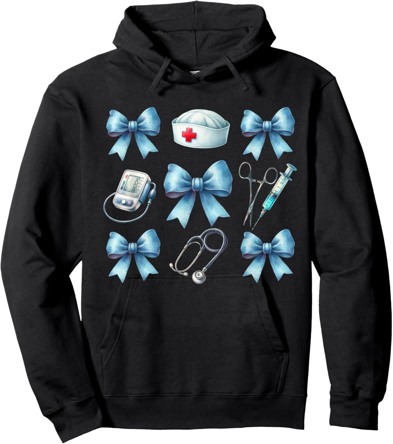Nurse With Bow Hoodie - Hoodie | Black