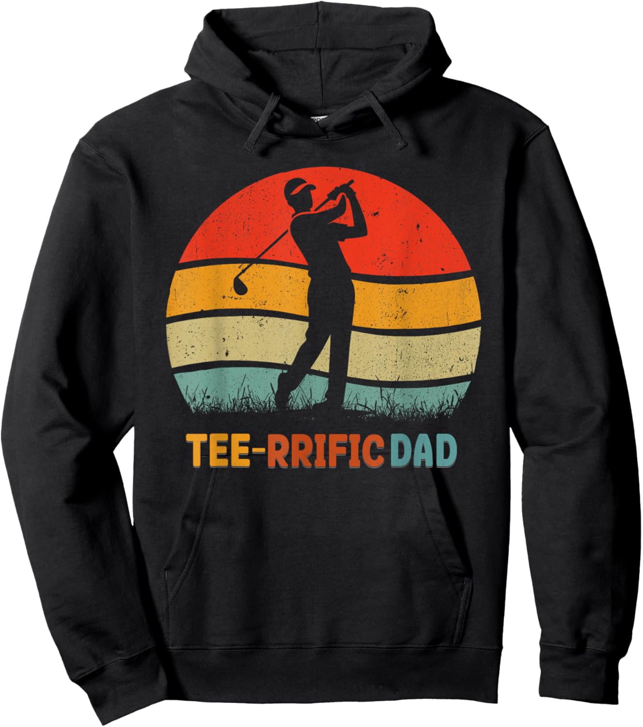 Golf Dad Father's Day Golfing Retro 70s Golfer -rrific Hoodie - Hoodie | Black