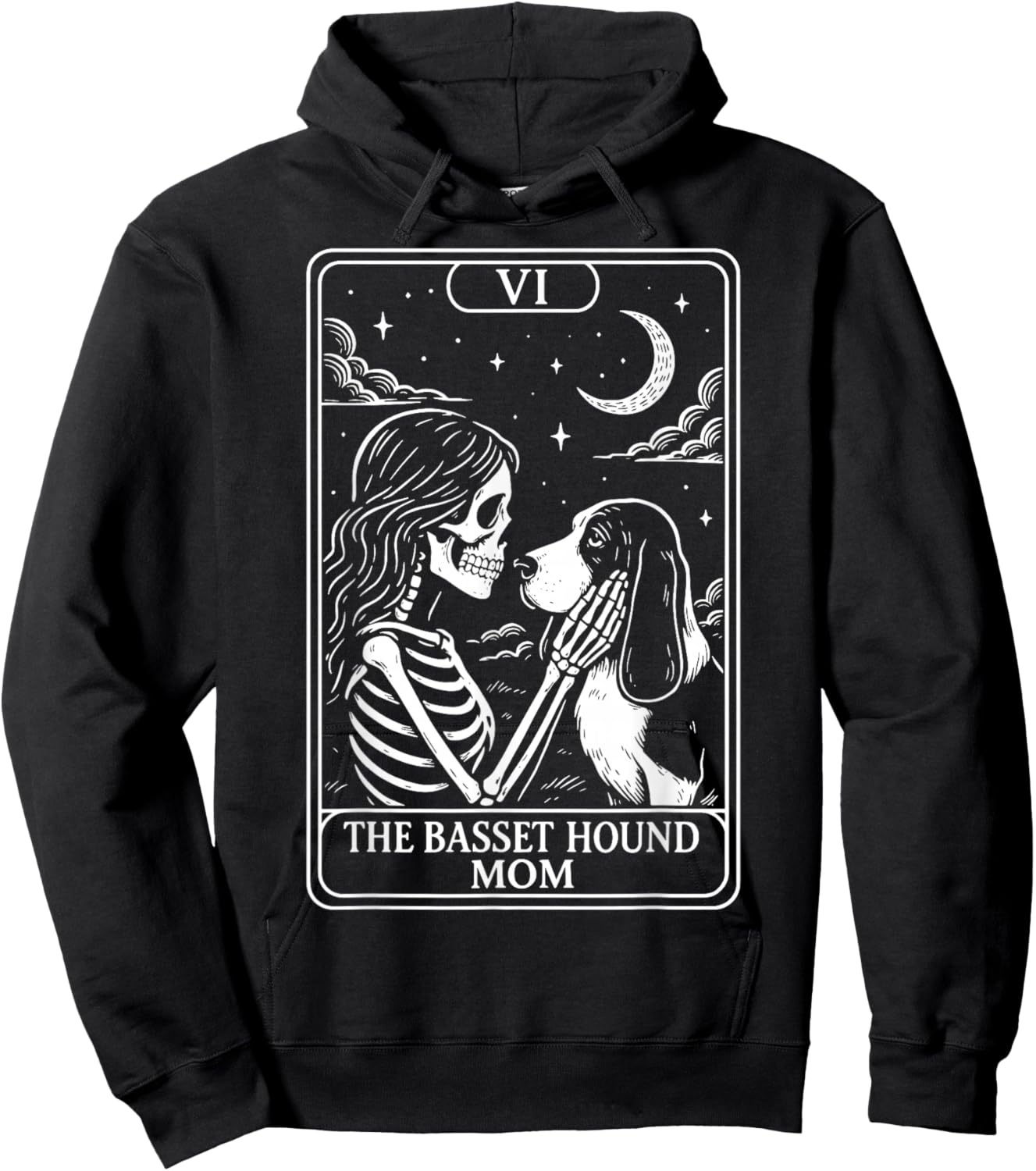 The Basset Hound Mom Tarot Card Hoodie - Hoodie | Black