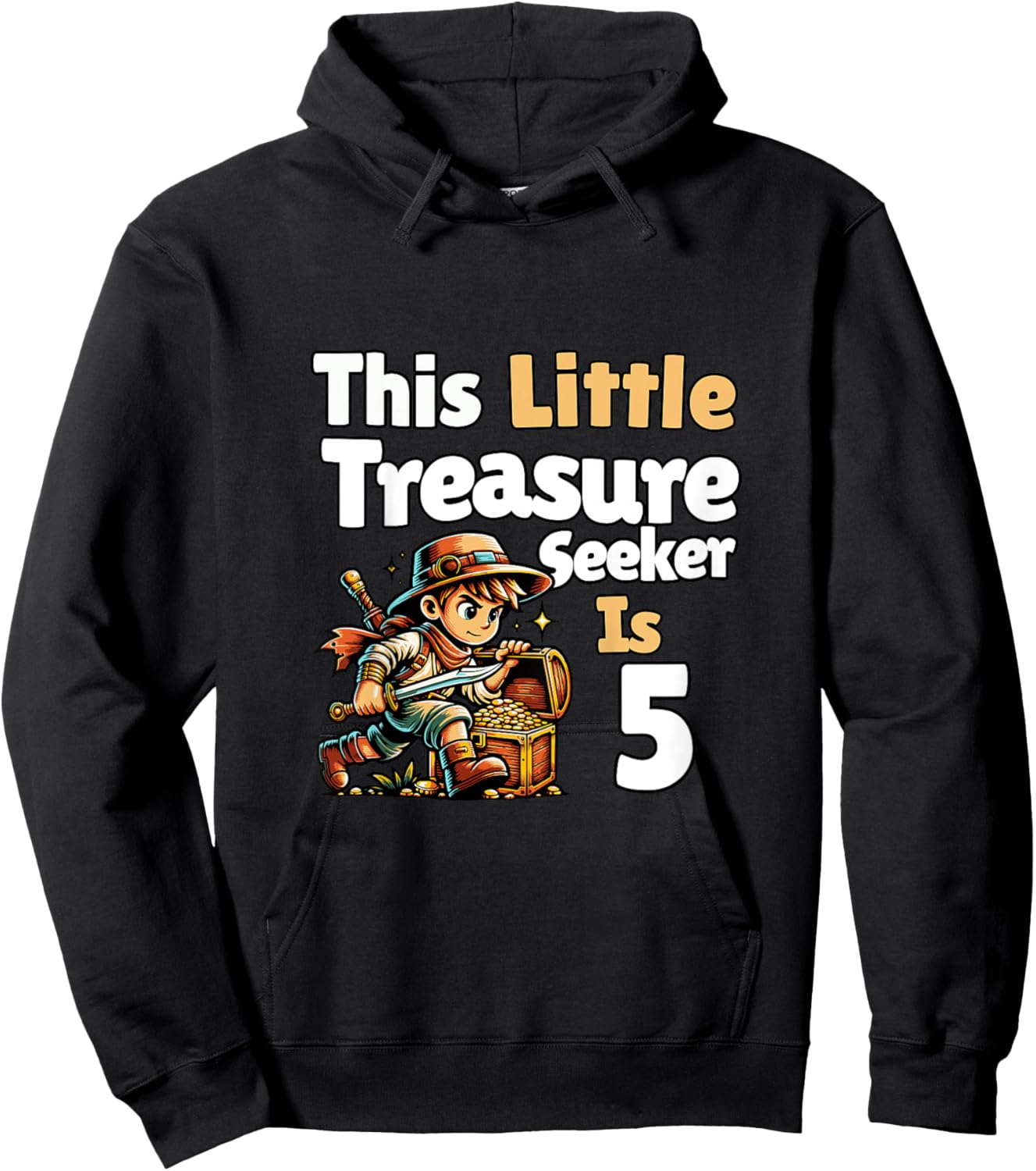 Treasure Seeker 5 Year Old 5th Birthday Boy Hoodie - Hoodie | Black