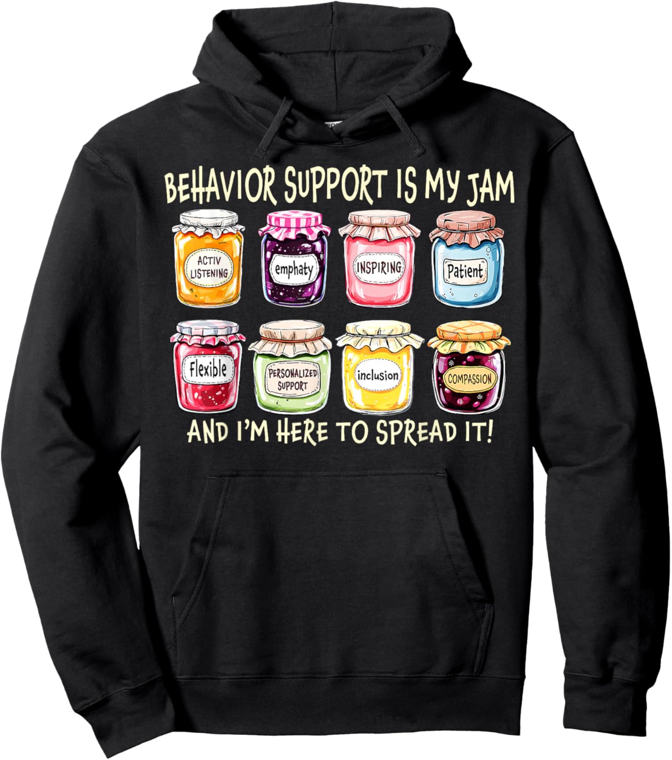 Behavior Support is My Jam Mental Health ABA Therapist SPED Hoodie - Hoodie | Black