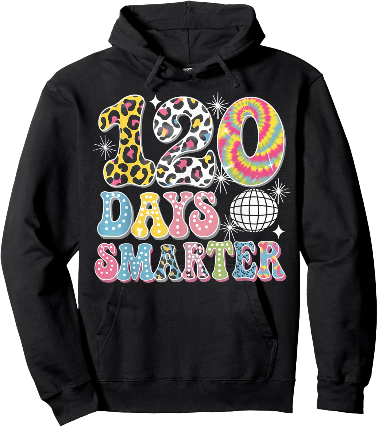 Groovy 120 Days Smarter Happy 120th Day Of School Teacher Hoodie - Hoodie | Black