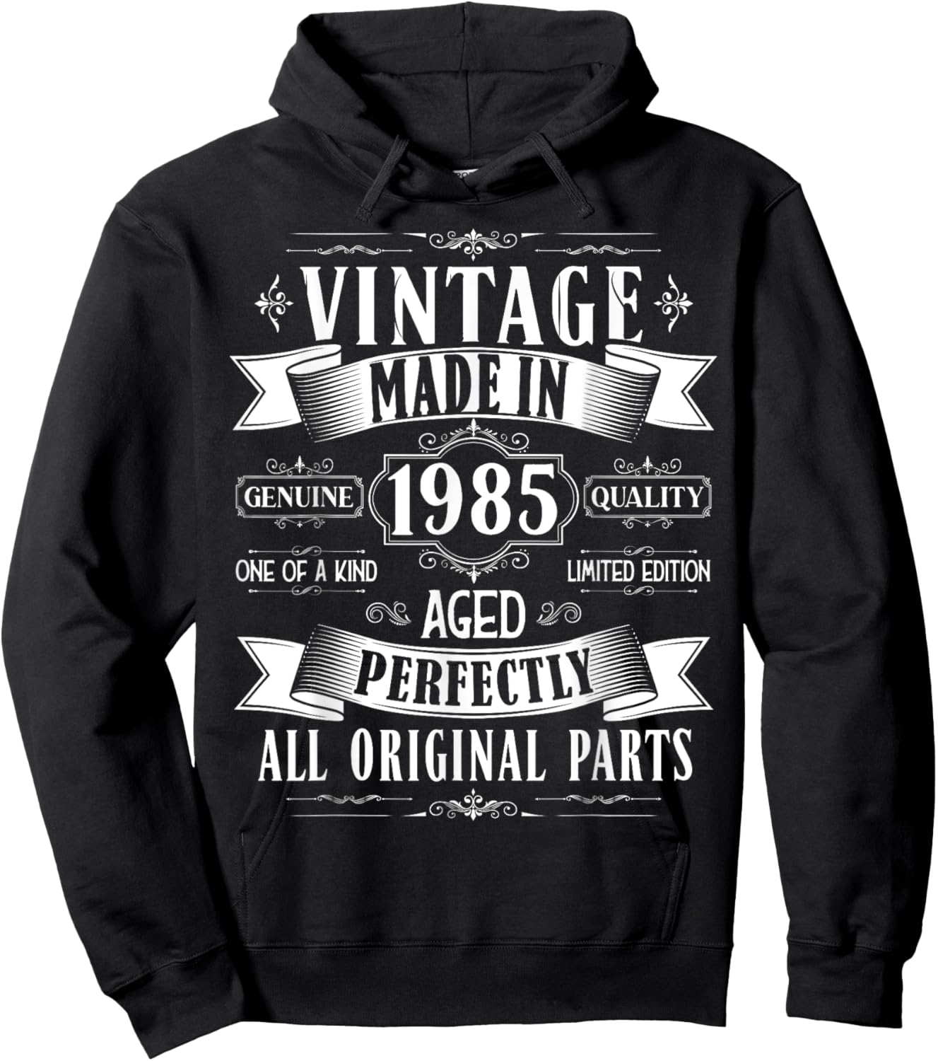 Vintage 40th birthday men Born 1985 40 years old Bday Hoodie - Hoodie | Black