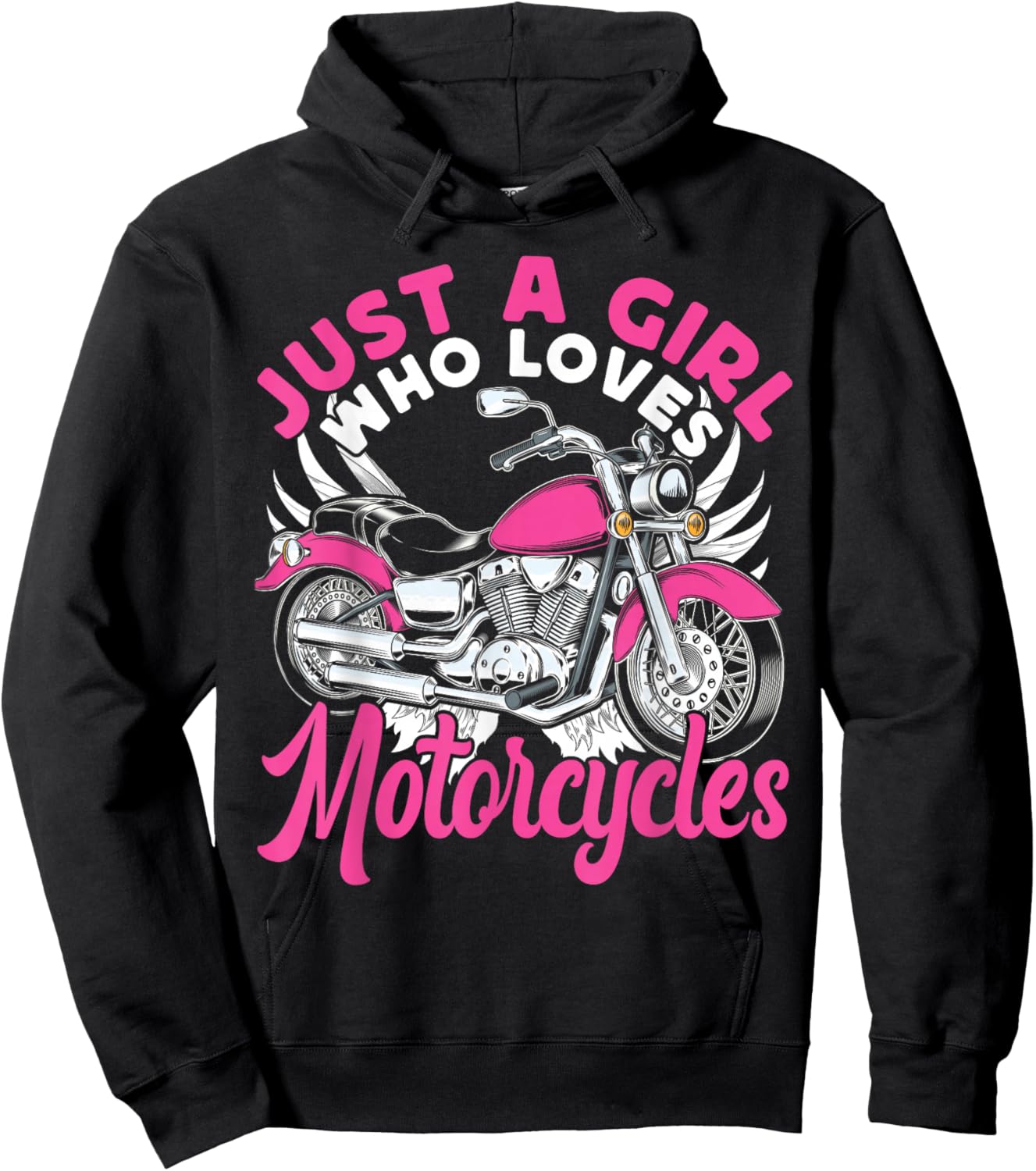 Classic Motorcycle Biker Girl Female Just A Girl Who Loves Hoodie - Hoodie | Black