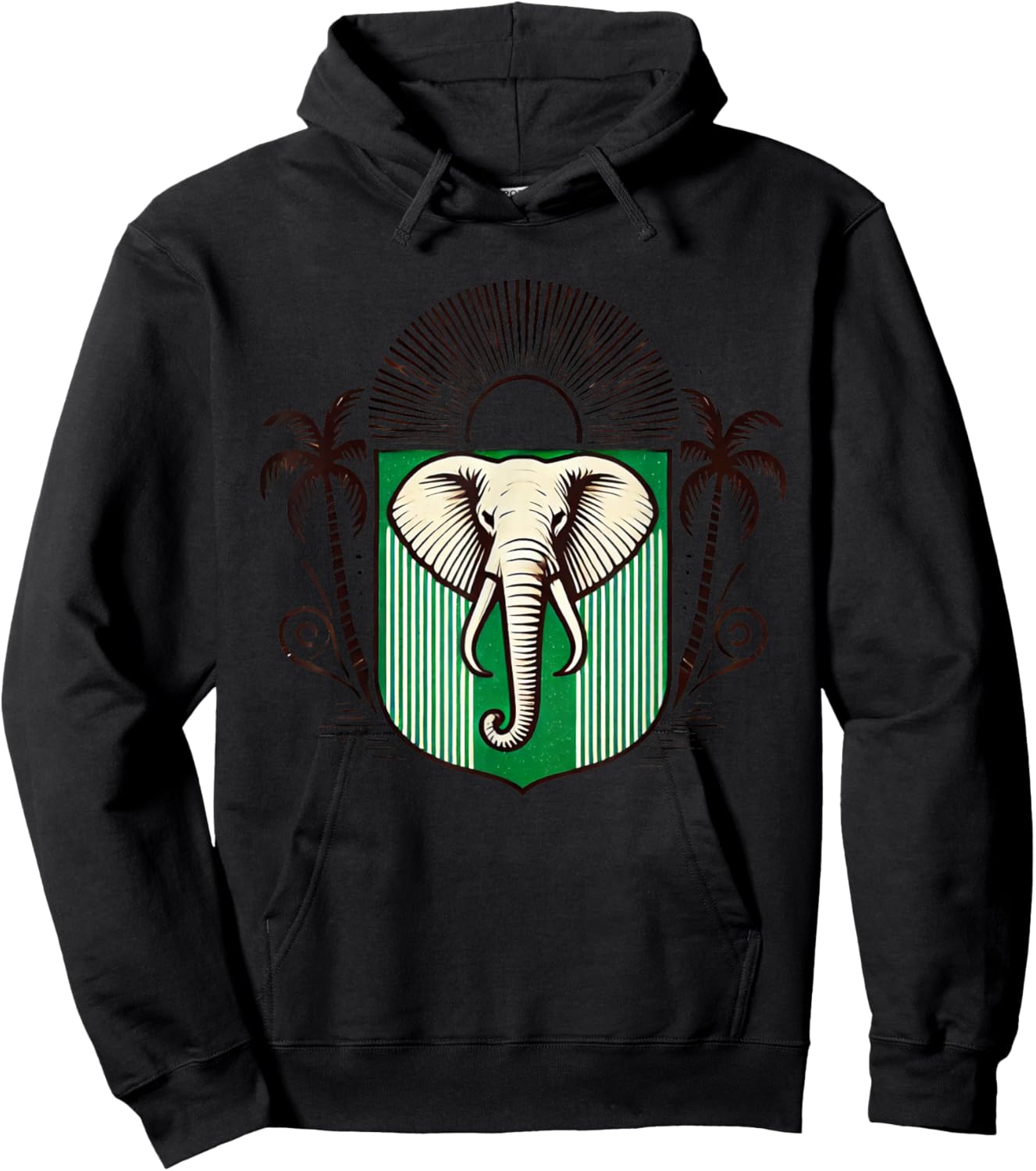 Ivory Coast Ivorian Elephant Flag Wear Hoodie - Hoodie | Black