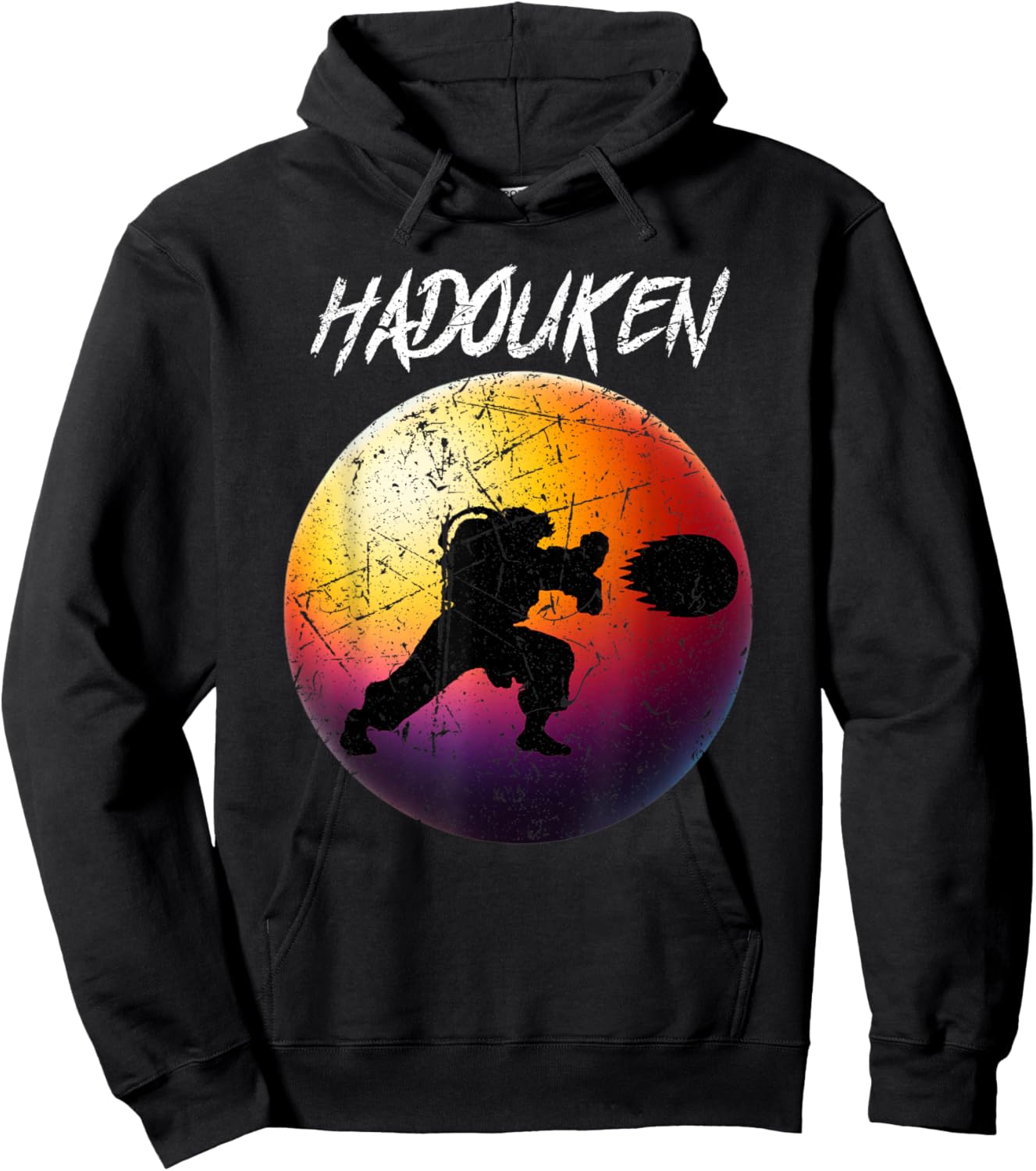 Retro Vintage Hadouken Fighter Hoodie - Hoodie | Black
