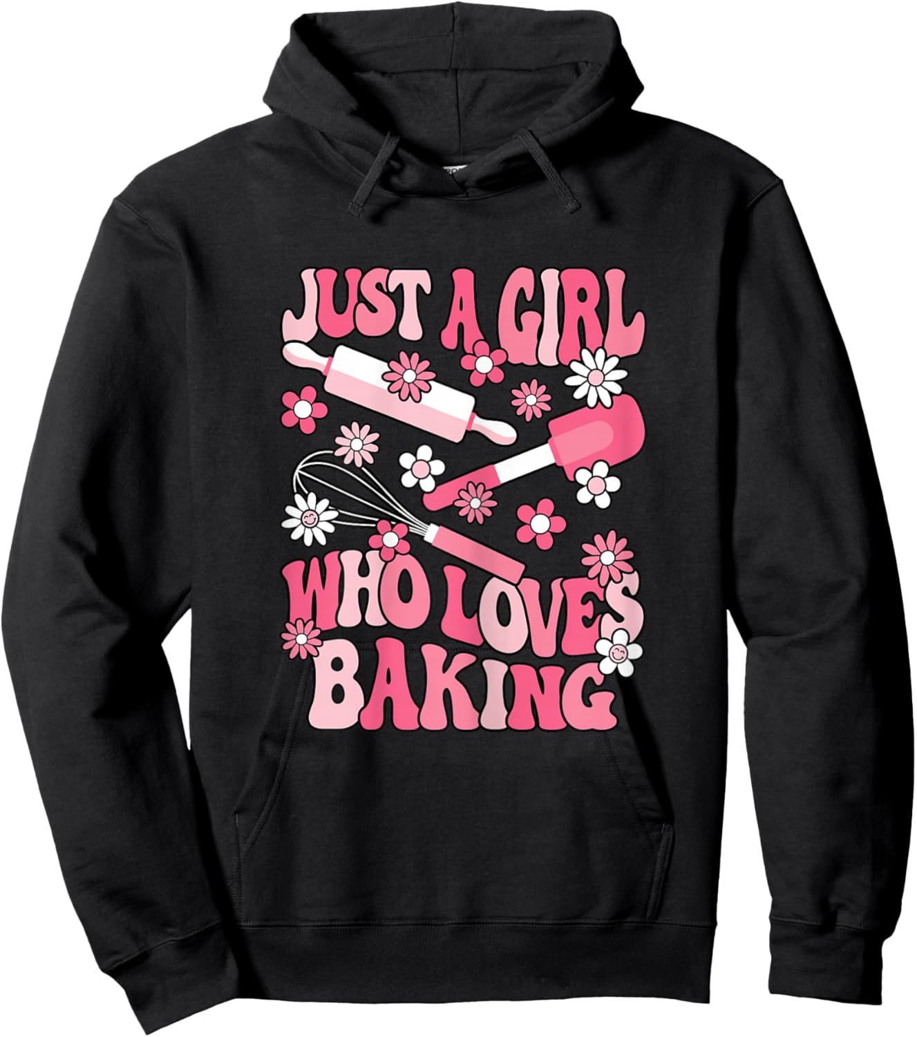 Just A Girl Who Loves Baking Bake Cute Baker Women Girls Hoodie - Hoodie | Black