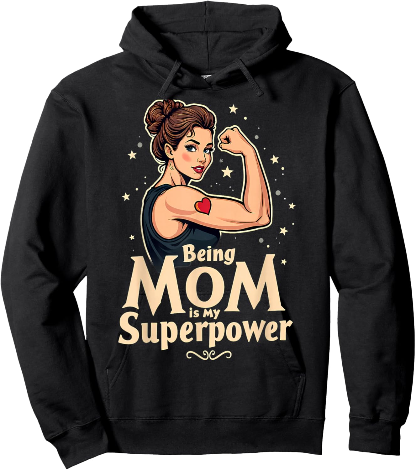 Mother's Day Gift Being Mom is My Superpower Hoodie - Hoodie | Black