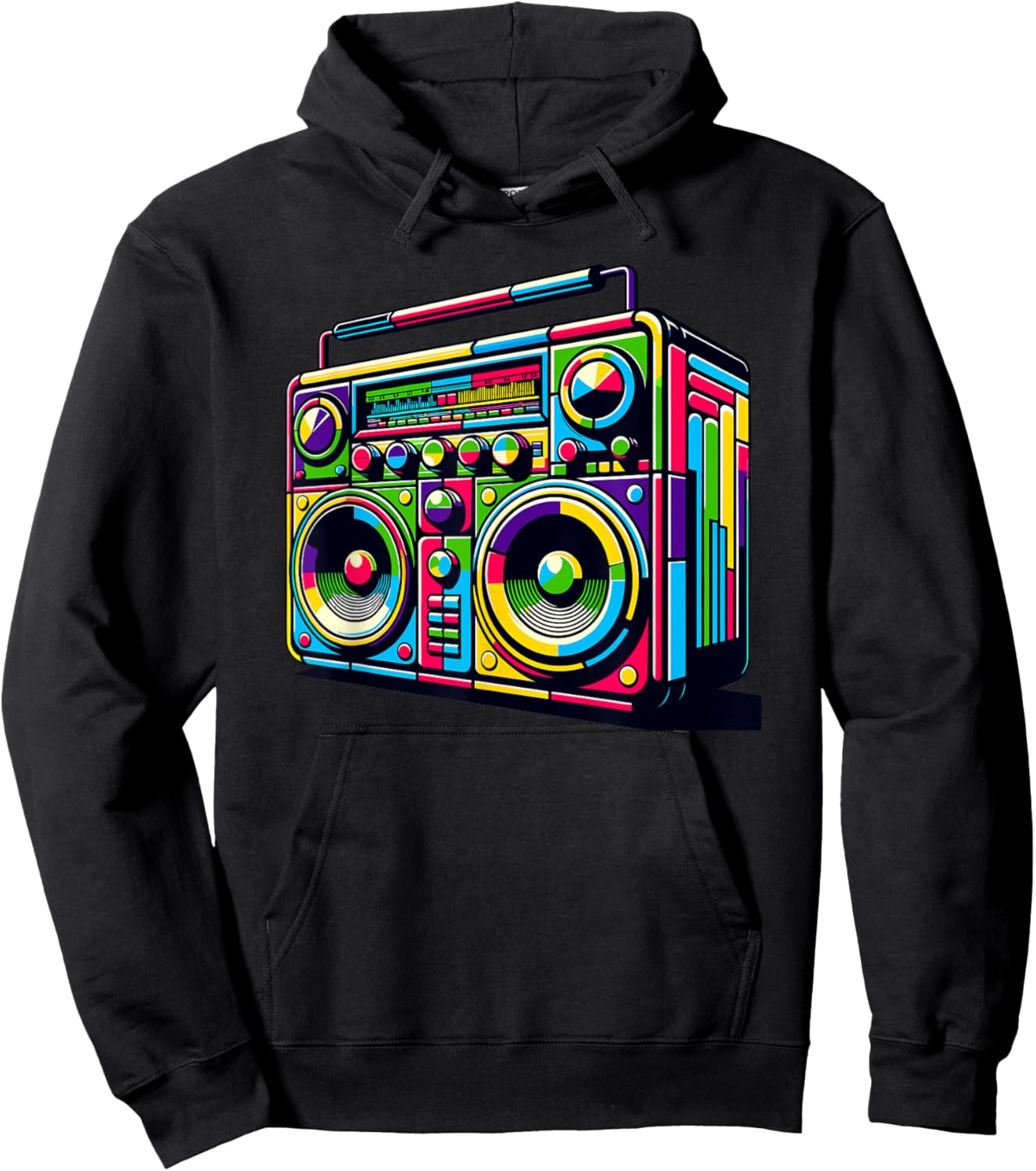 Boombox Old School 80s Music Hip Hop Hoodie - Hoodie | Black