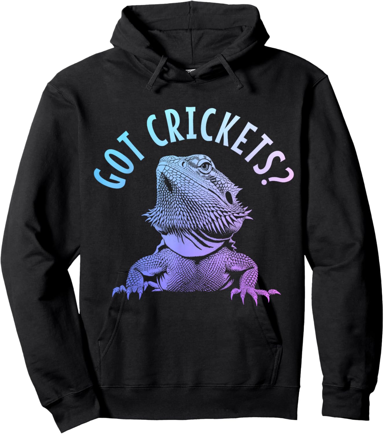 Bearded Dragon Got Crickets? Funny Reptile Hoodie - Hoodie | Black