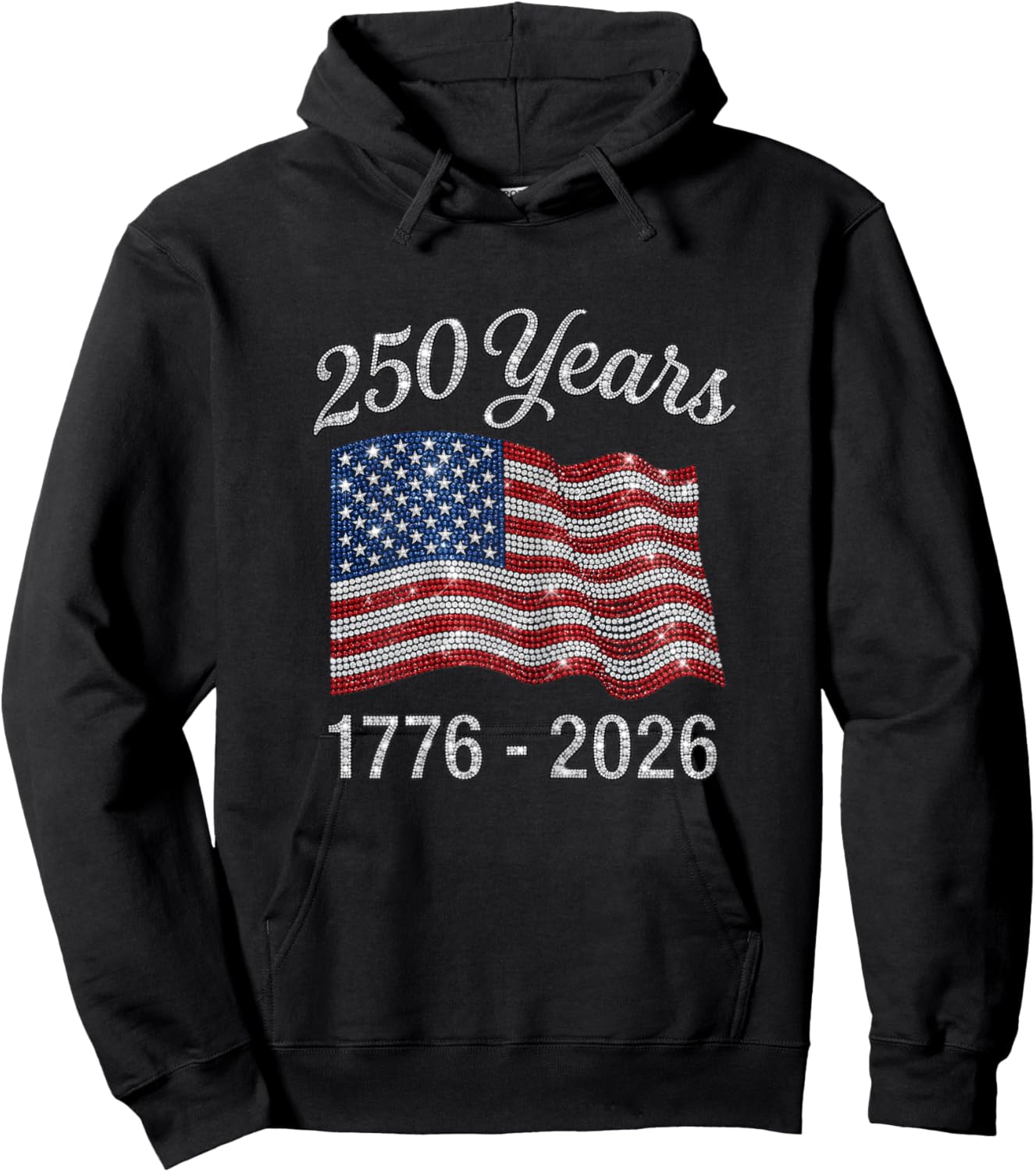 250 Anniversary USA Women Patriotic 1776 America 250th Hoodie - Hoodie | Black