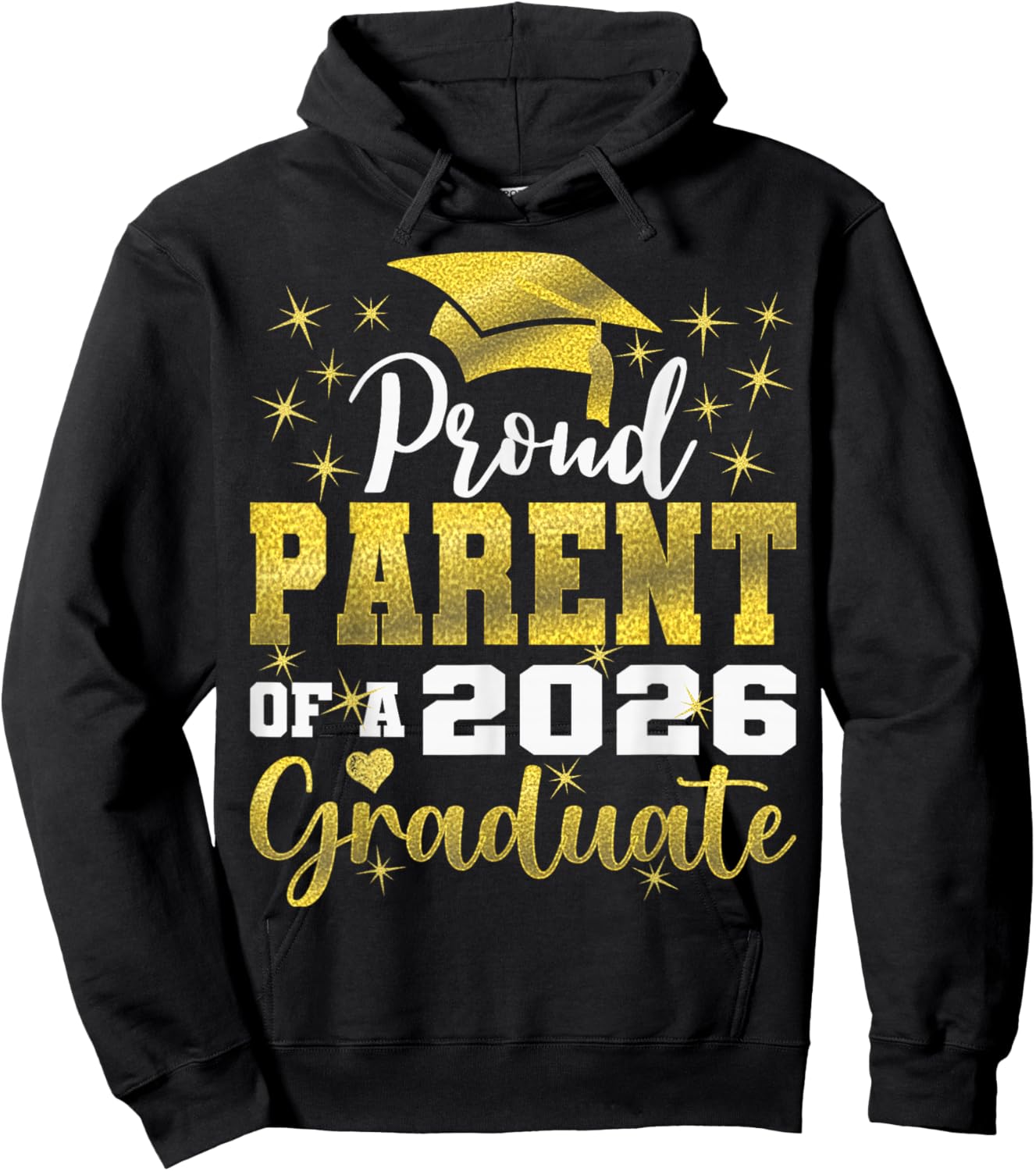 Super Proud Parent of 2026 Graduate Senior Graduation Family Hoodie - Hoodie | Black