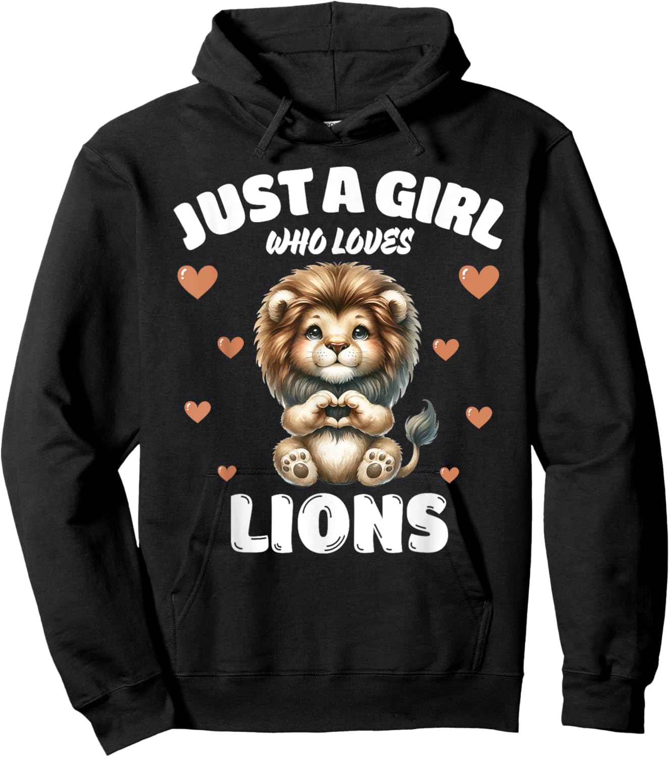 Just A Girl Who Loves Lions, Cute Lion Lovers Hoodie - Hoodie | Black
