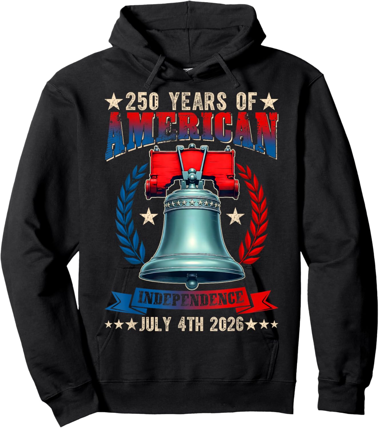 250 America Years Independence Liberty Bell 250th Birthday Hoodie - Hoodie | Black